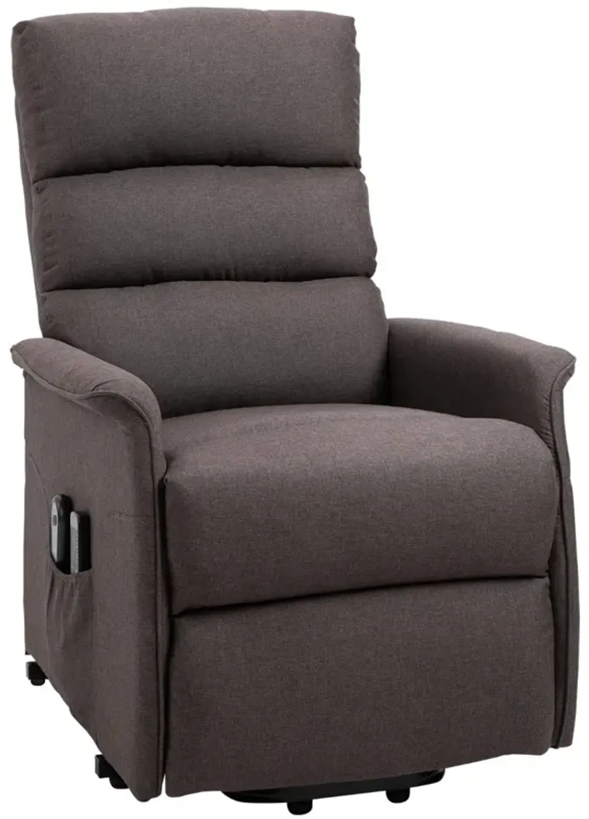 Brown Senior Comfort: Linen Power Lift Recliner with Remote Control