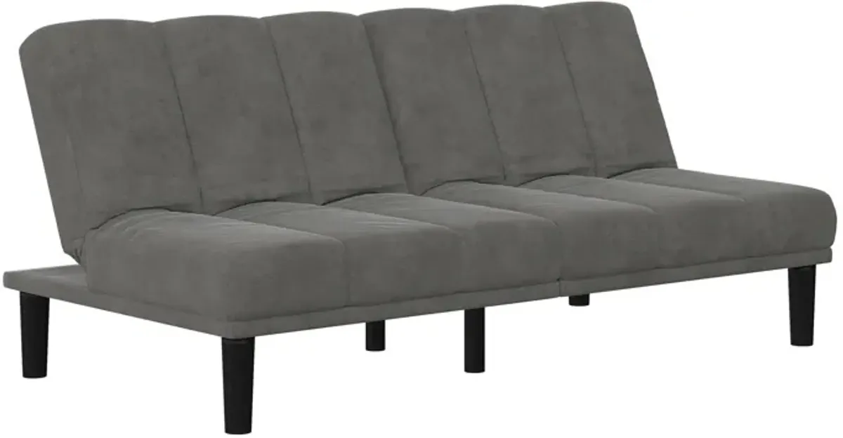 Romeo Upholstered Armless Futon, Gray Microfiber