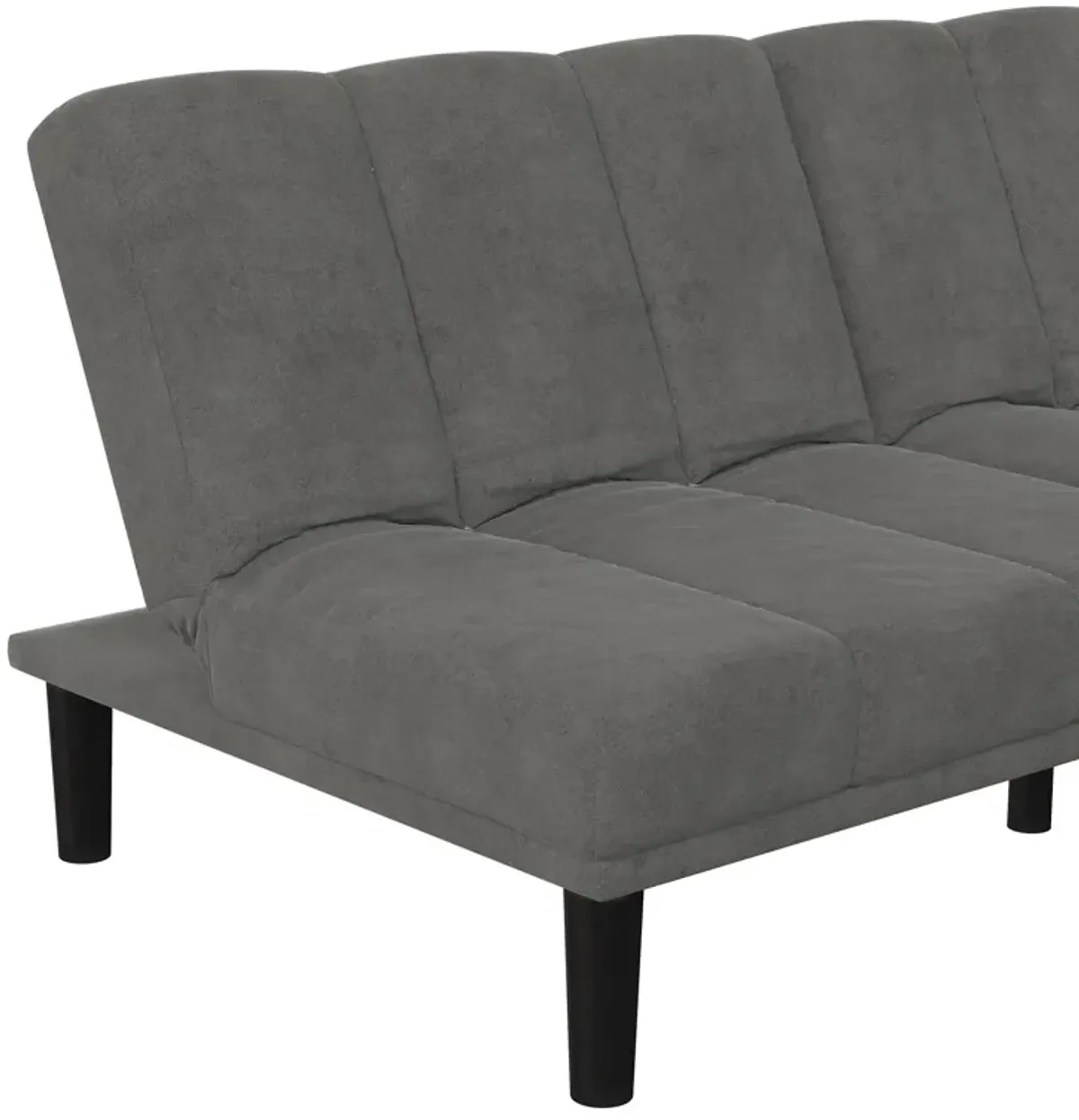 Romeo Upholstered Armless Futon, Gray Microfiber