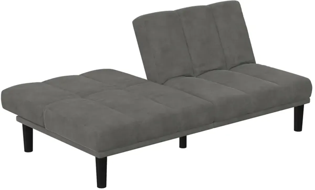 Romeo Upholstered Armless Futon, Gray Microfiber