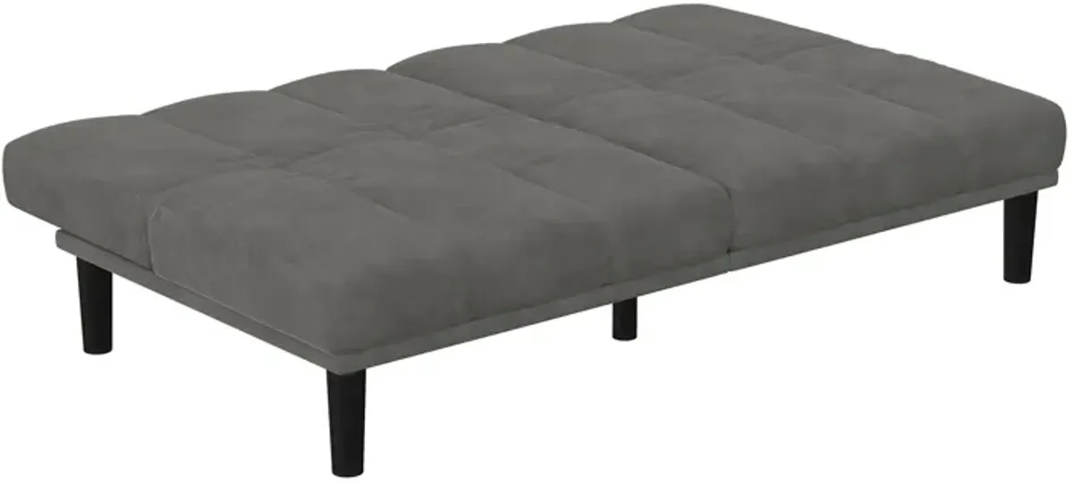 Romeo Upholstered Armless Futon, Gray Microfiber