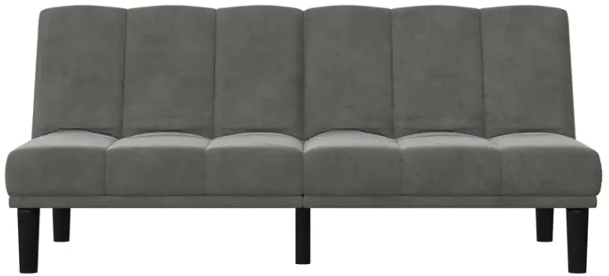 Romeo Upholstered Armless Futon, Gray Microfiber