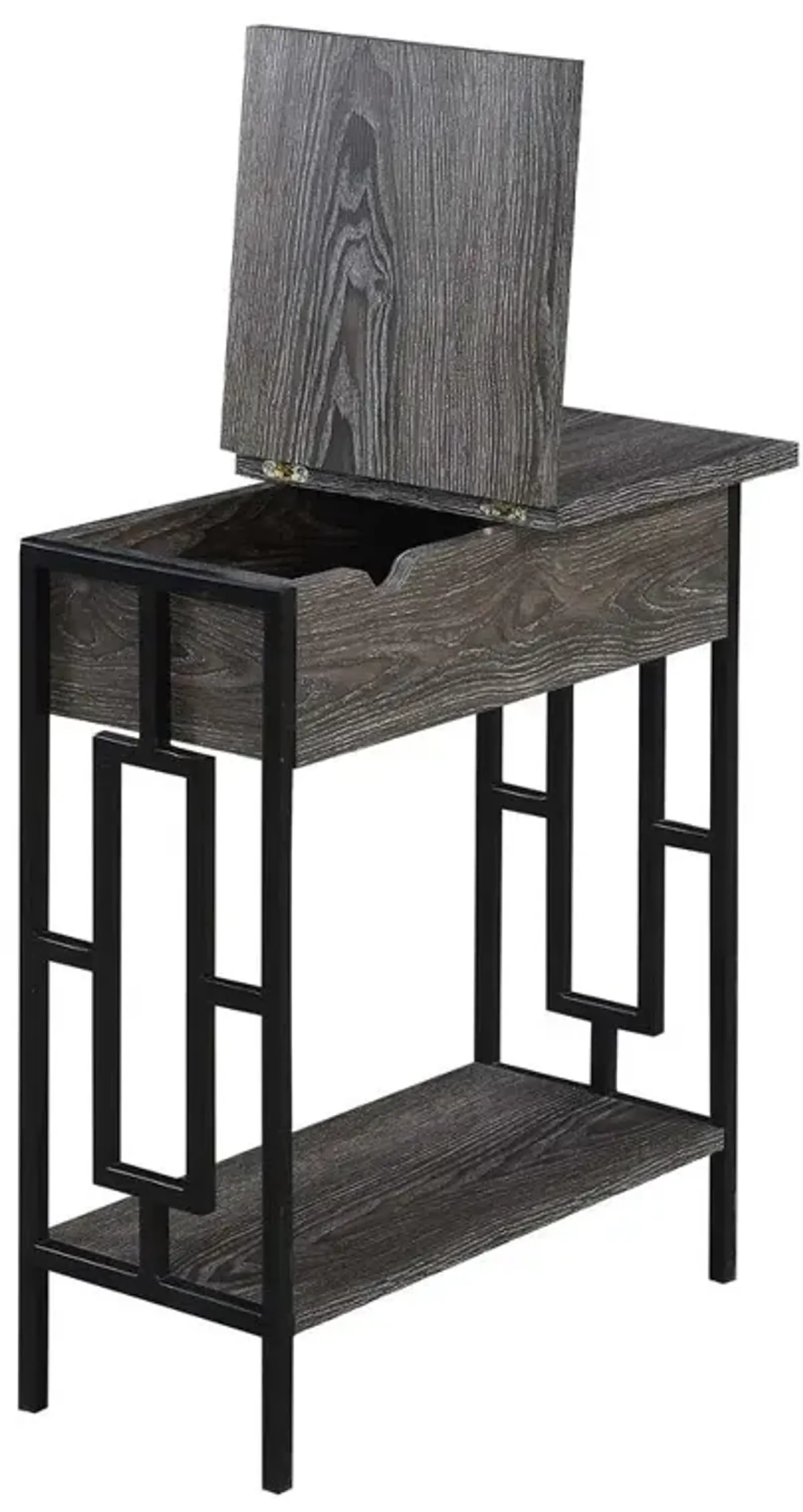 Convience Concept, Inc. Town Square Flip Top End Table with Charging Station and Shelf