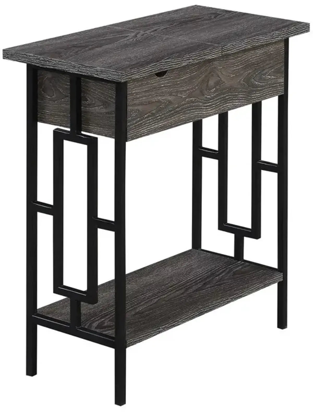 Convience Concept, Inc. Town Square Flip Top End Table with Charging Station and Shelf