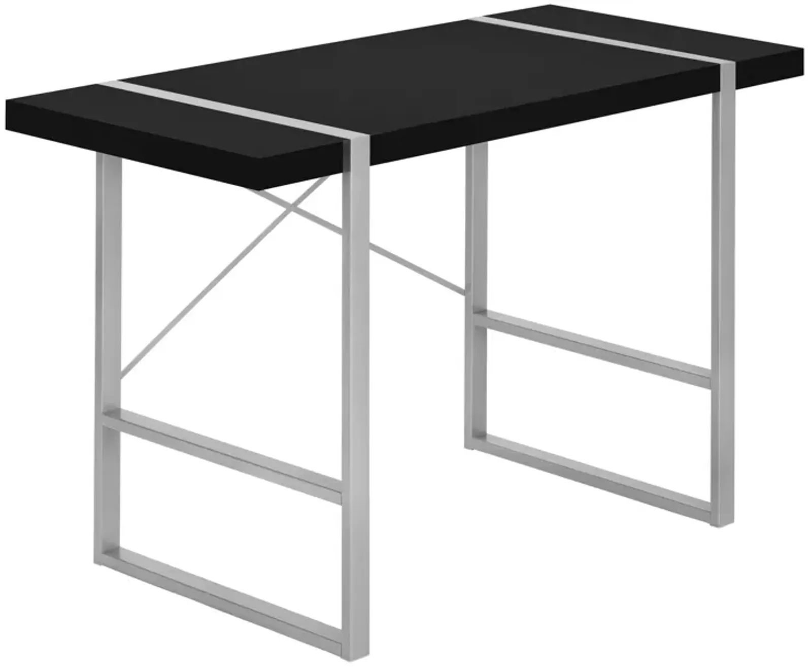 Monarch Specialties I 7664 Computer Desk, Home Office, Laptop, 48"L, Work, Metal, Laminate, Black, Grey, Contemporary, Modern