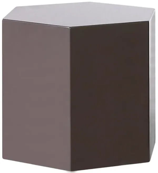 Modern Light Grey High Gloss Hexagonal End Table