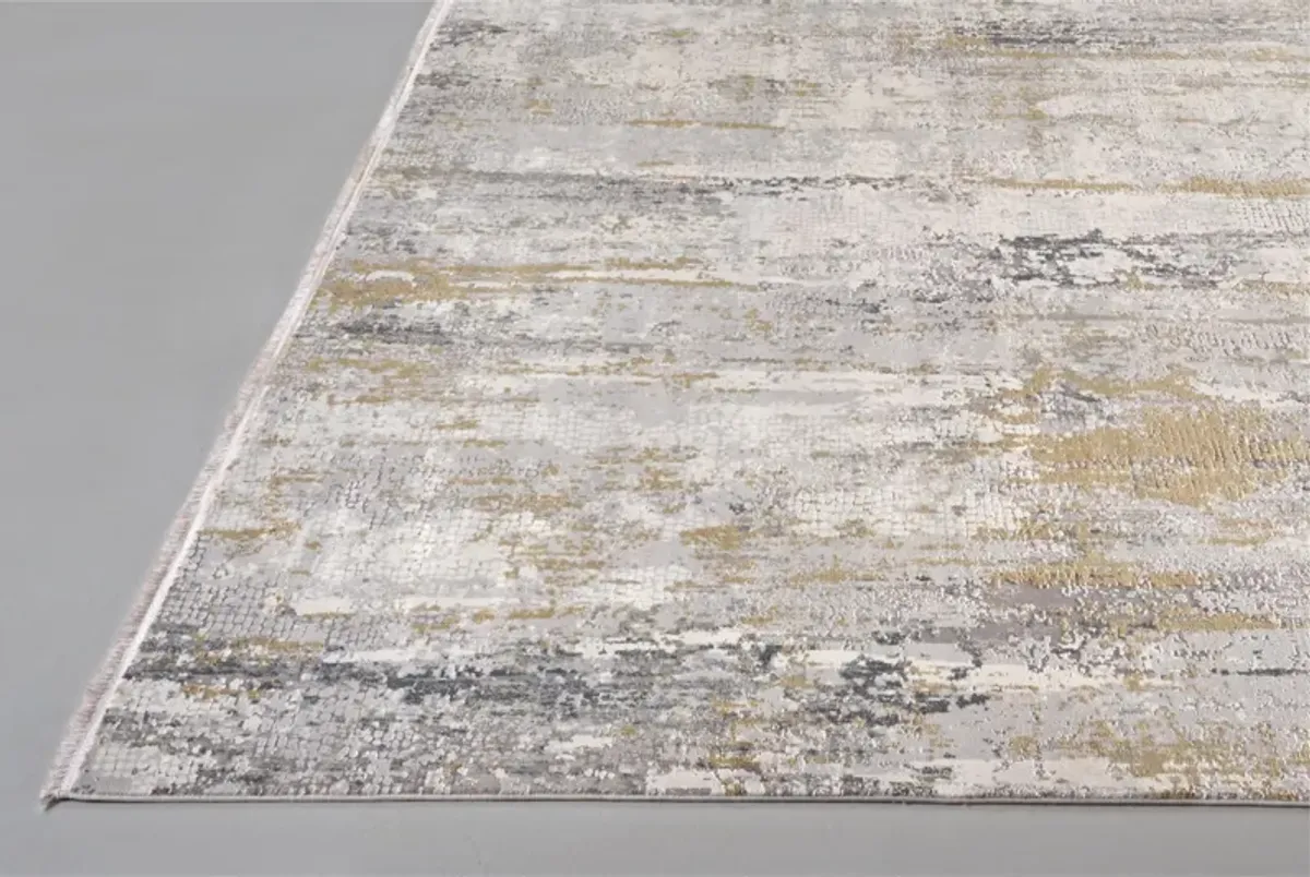 Cadiz 3887F Ivory/Gray/Gold 3'1" x 10' Rug