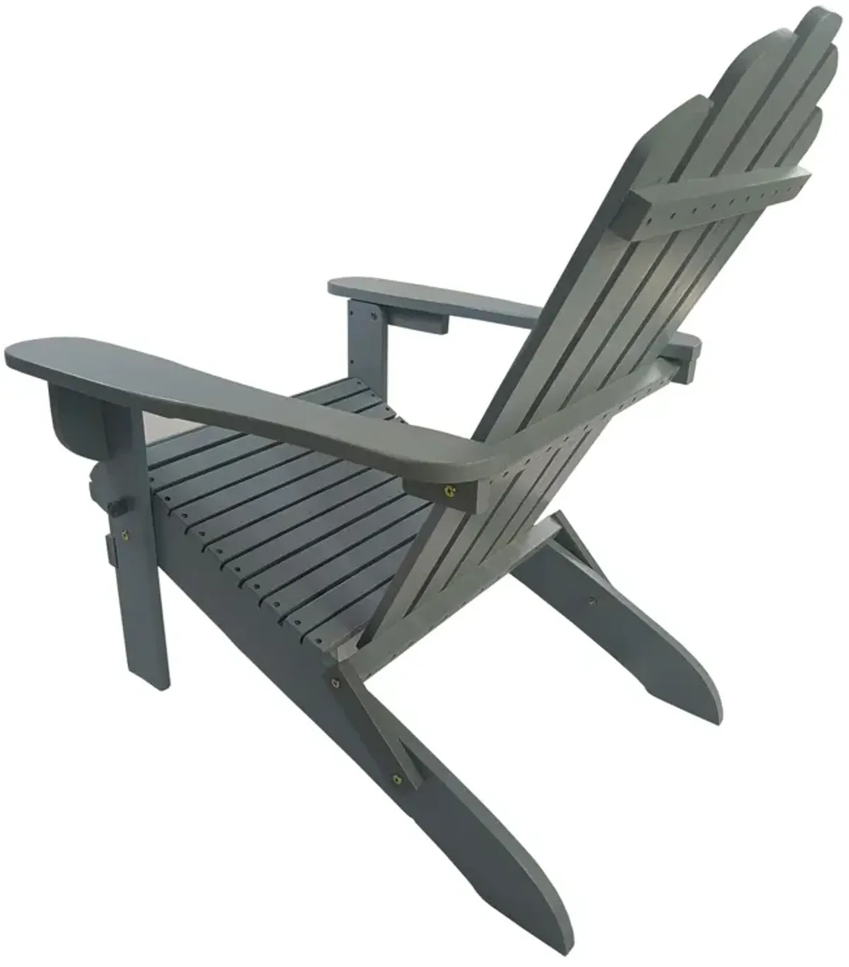 Outdoor Or Indoor Wood Adirondack Chair, Foldable, Grey