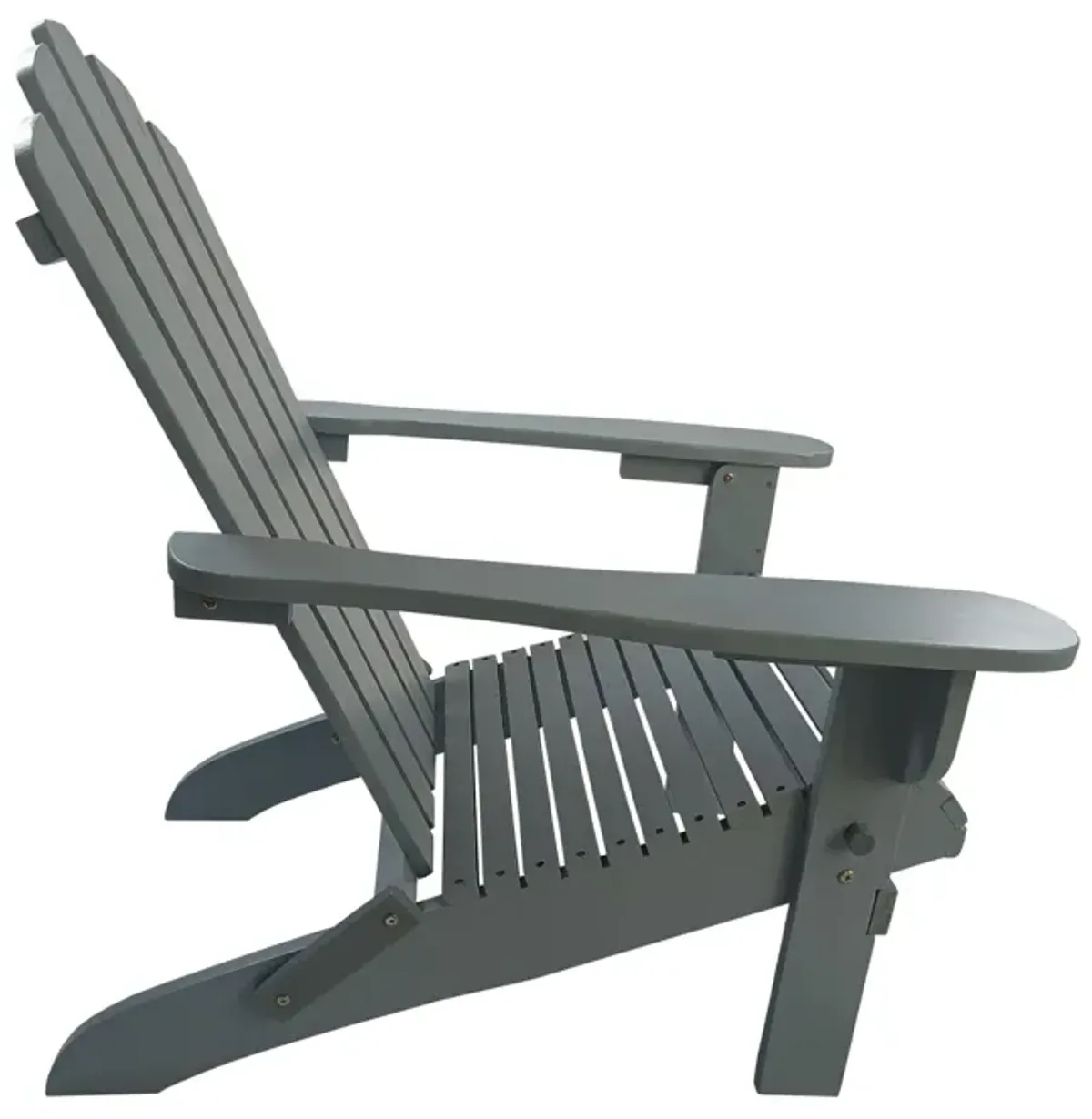 Outdoor Or Indoor Wood Adirondack Chair, Foldable, Grey