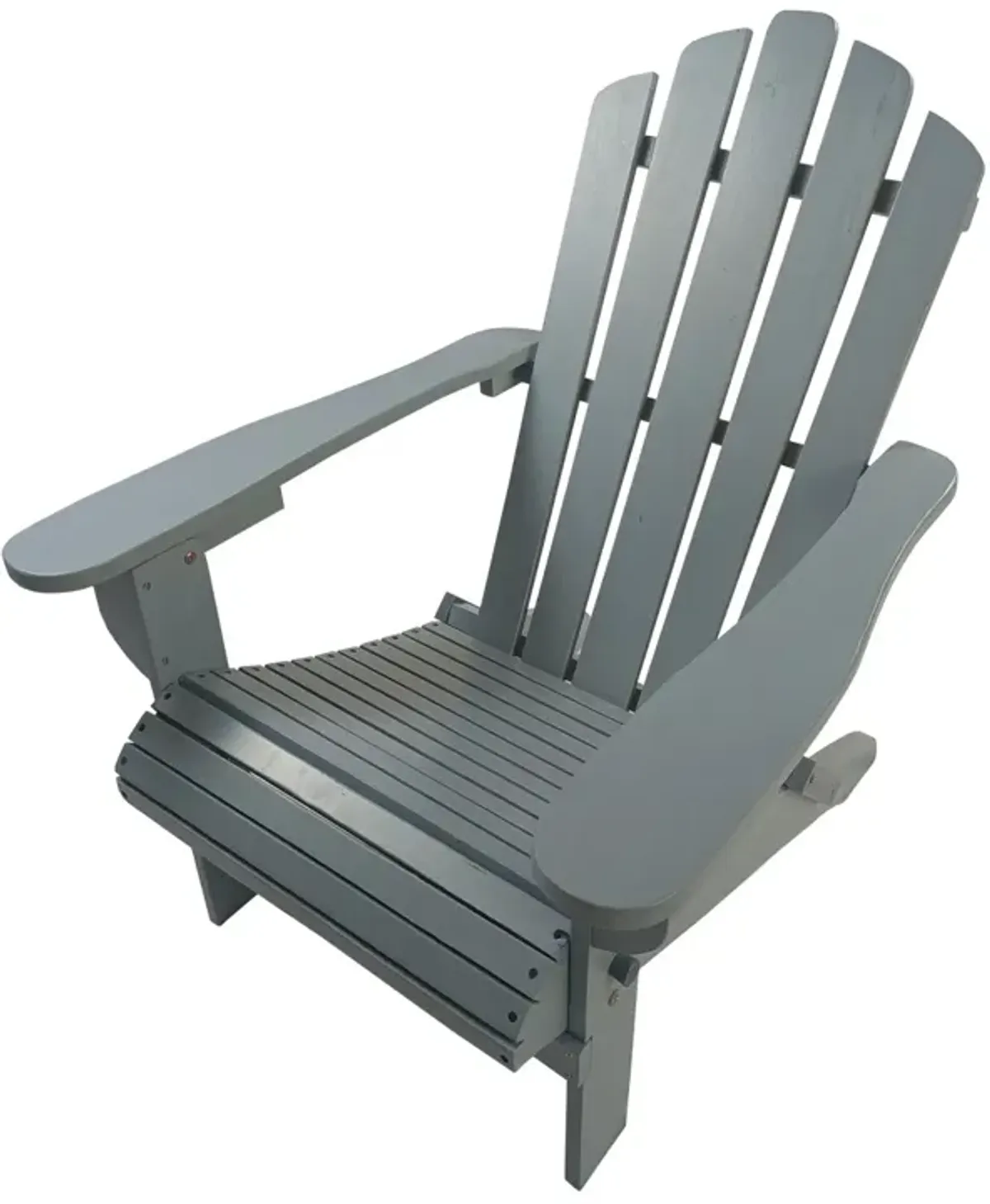 Outdoor Or Indoor Wood Adirondack Chair, Foldable, Grey