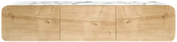 Atelier Mobili Modern Floating TV Stand Wall Mounted for 80 Inch TV, Oak