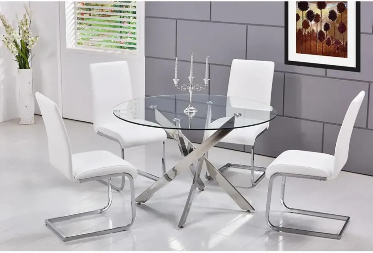 Exe Modern Chrome Dining Side Chairs, Set of 2