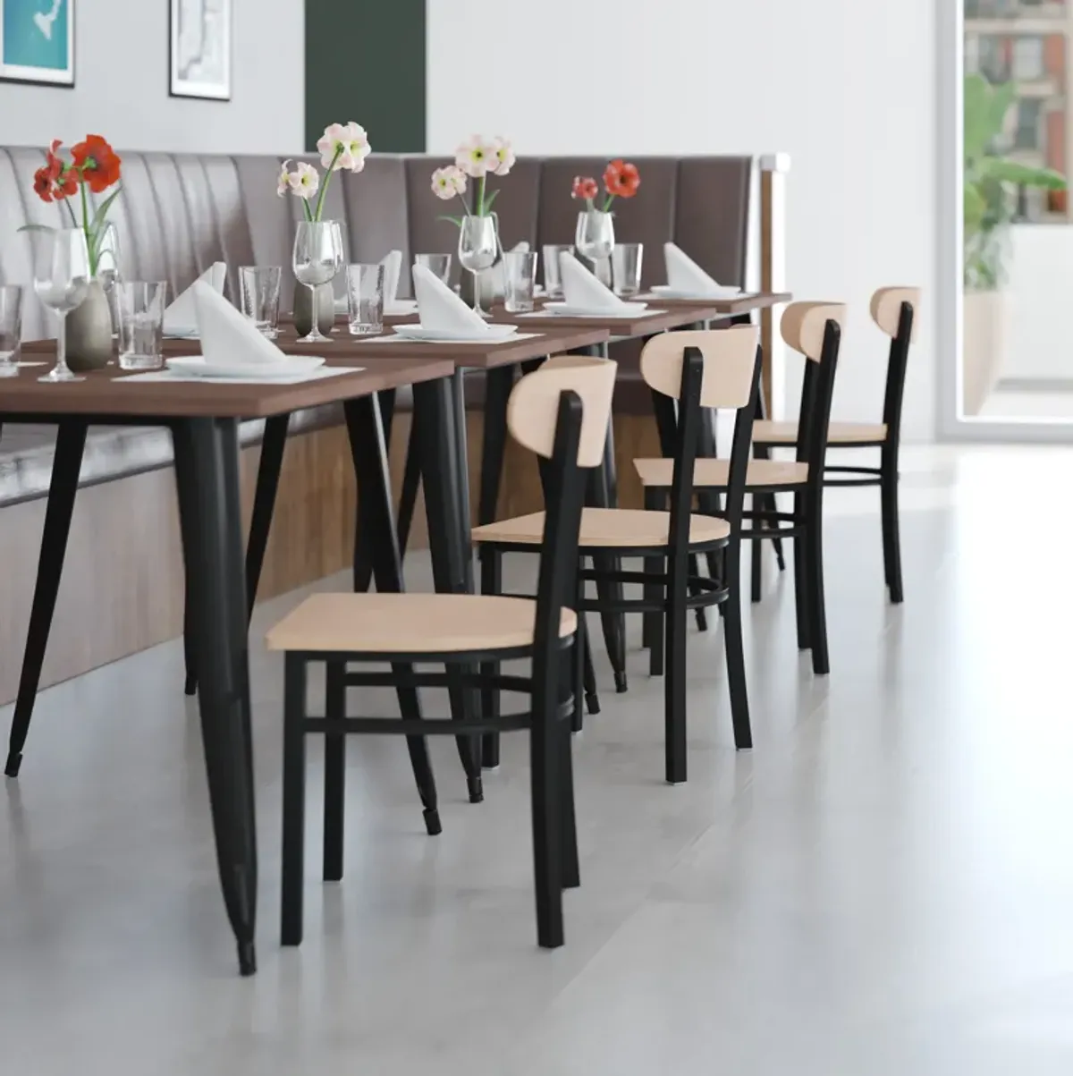 Metal/Wood Restaurant Chairs