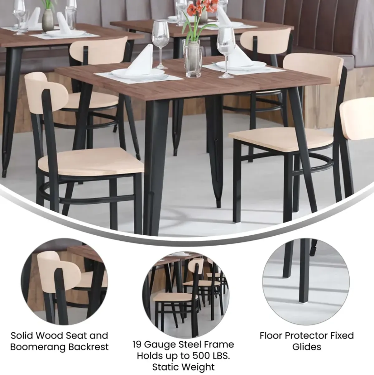 Metal/Wood Restaurant Chairs