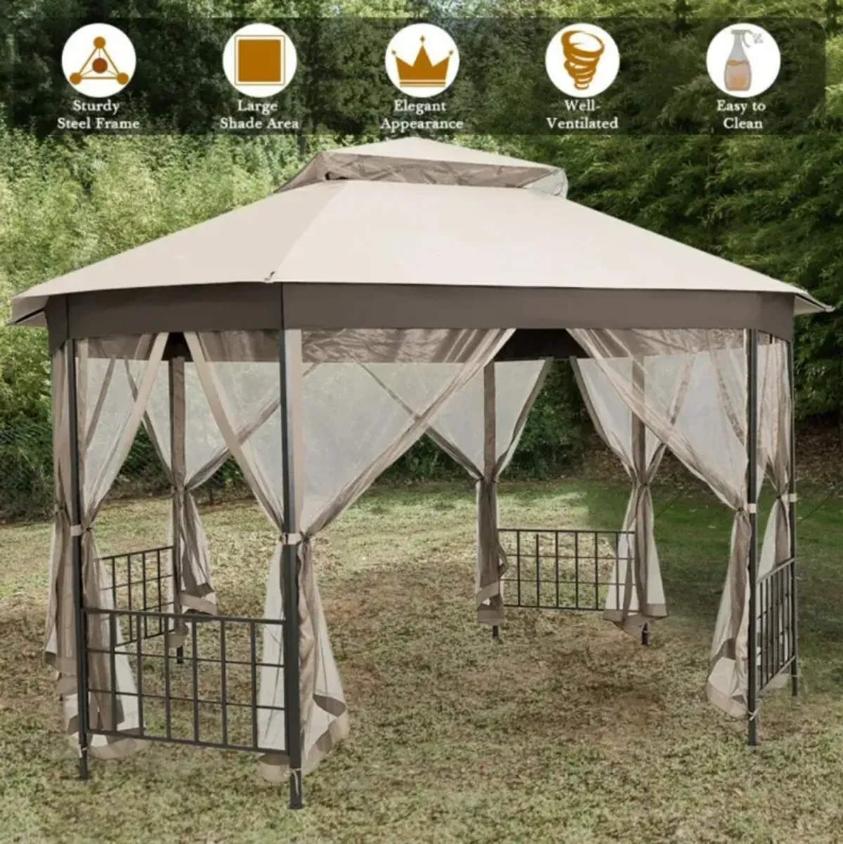 Hivvago 10' x 12' Octagonal Patio Gazebo