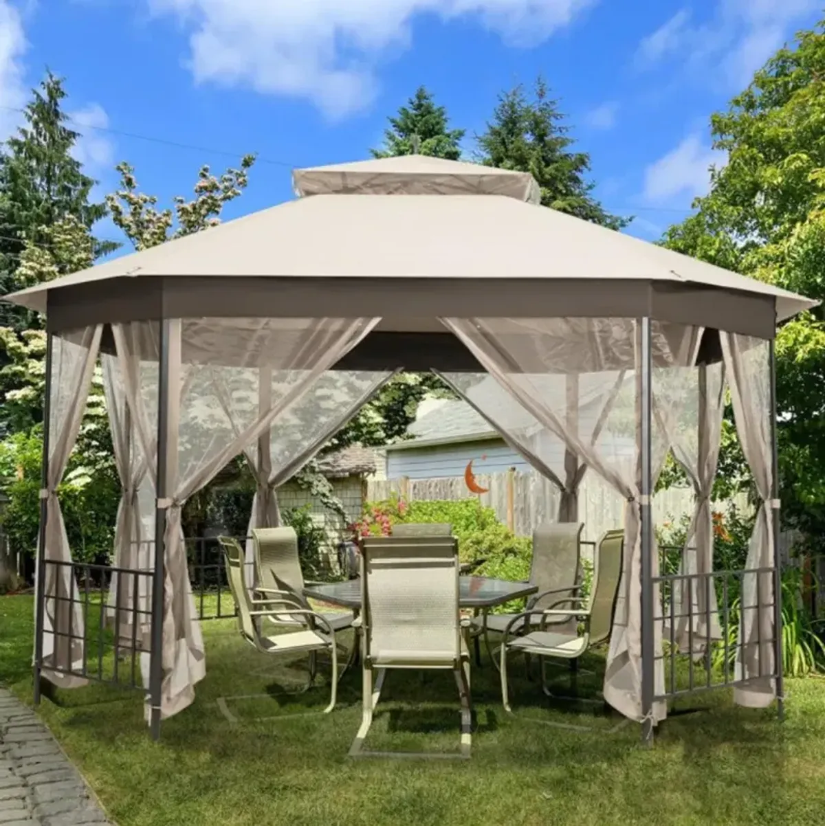 Hivvago 10' x 12' Octagonal Patio Gazebo