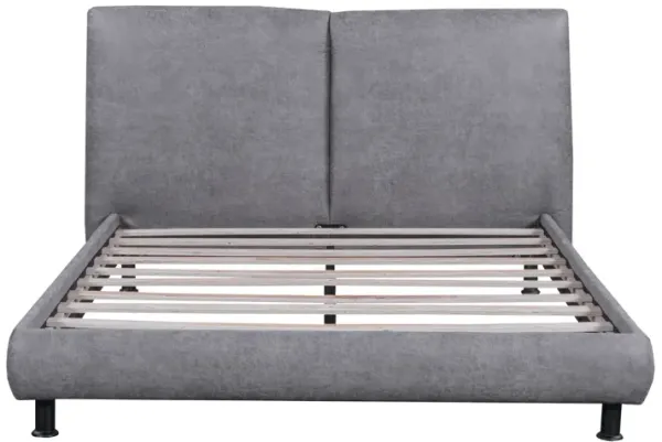 Merax Upholstered Platform Bed with Two Large Headrests