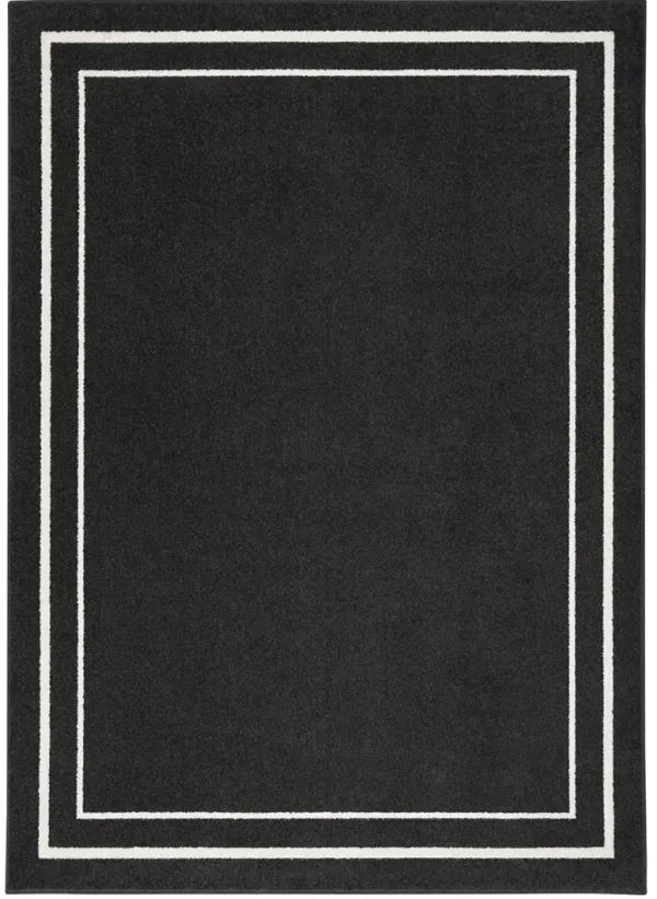 Nourison Essentials NRE02 Black/Ivory 4' x 6' Rug