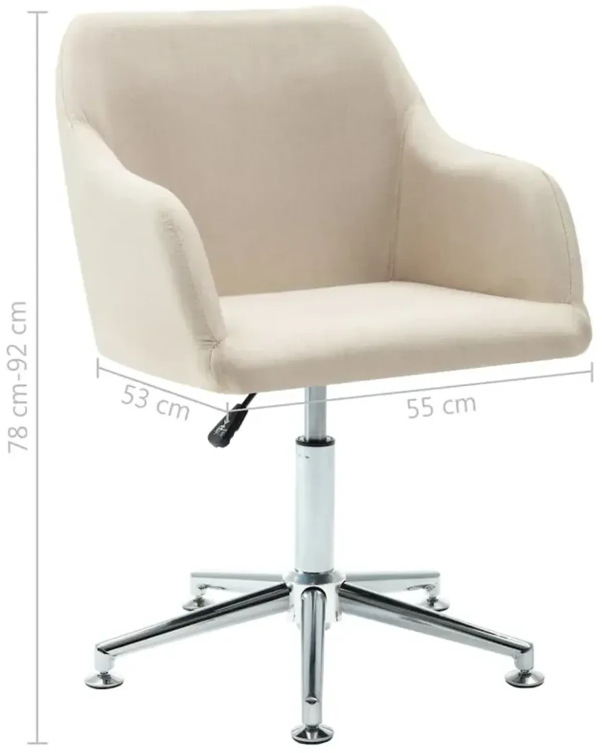 Swivel Dining Chair Cream Fabric