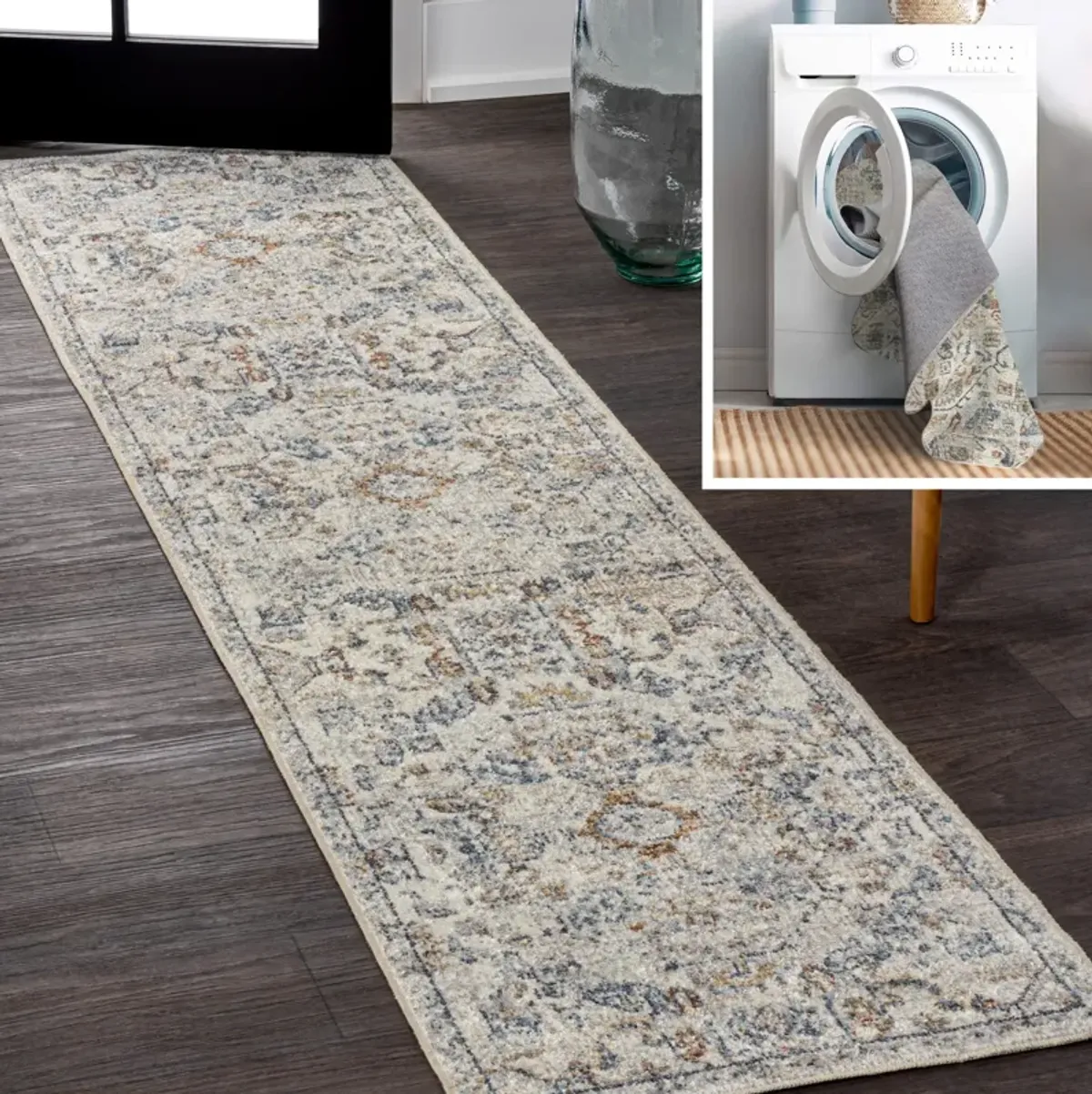 Shaemus Bohemian Medallion Low-Pile Machine-Washable Runner Rug