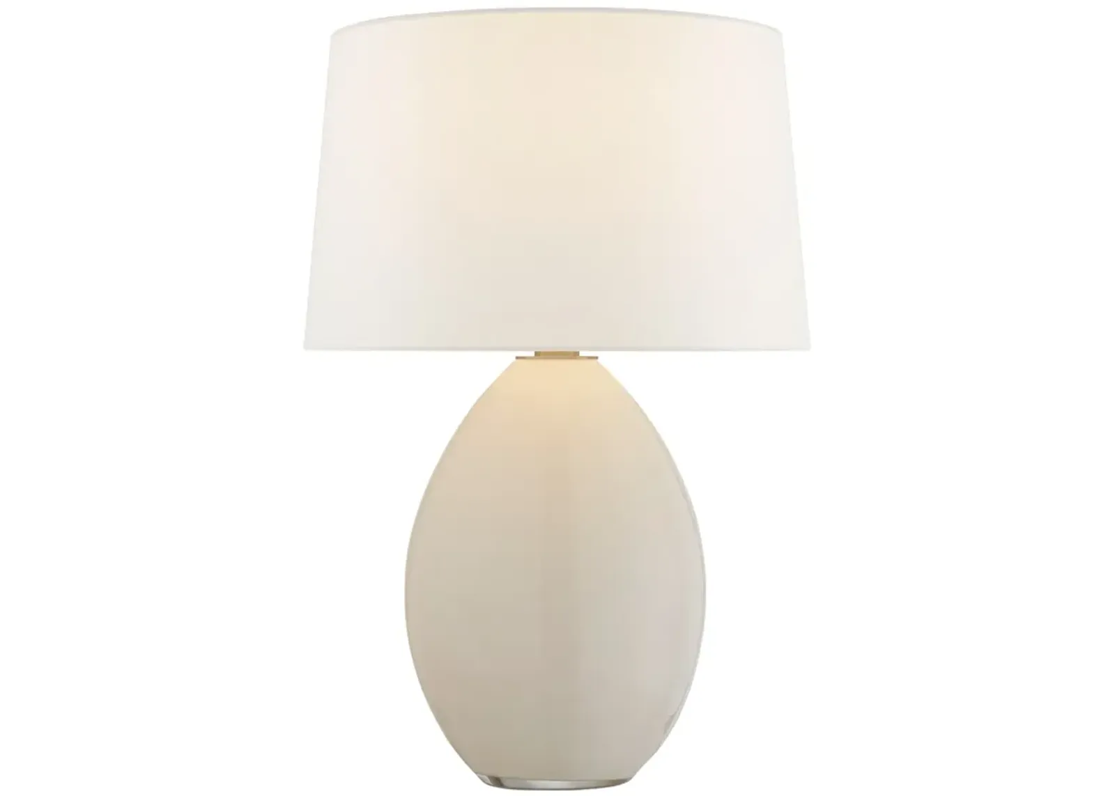 Myla Medium Wide Table Lamp in White Glass