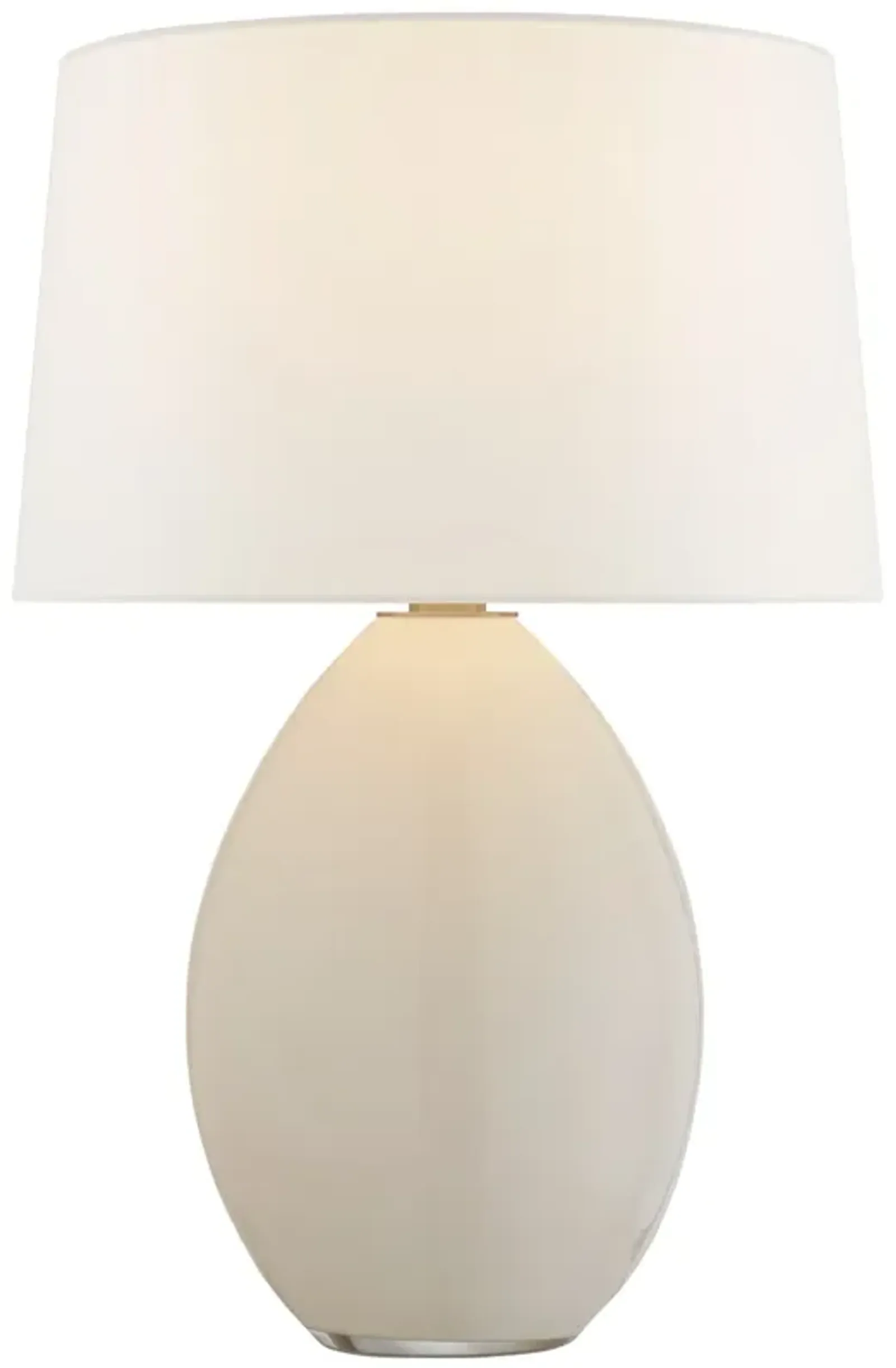 Myla Medium Wide Table Lamp in White Glass