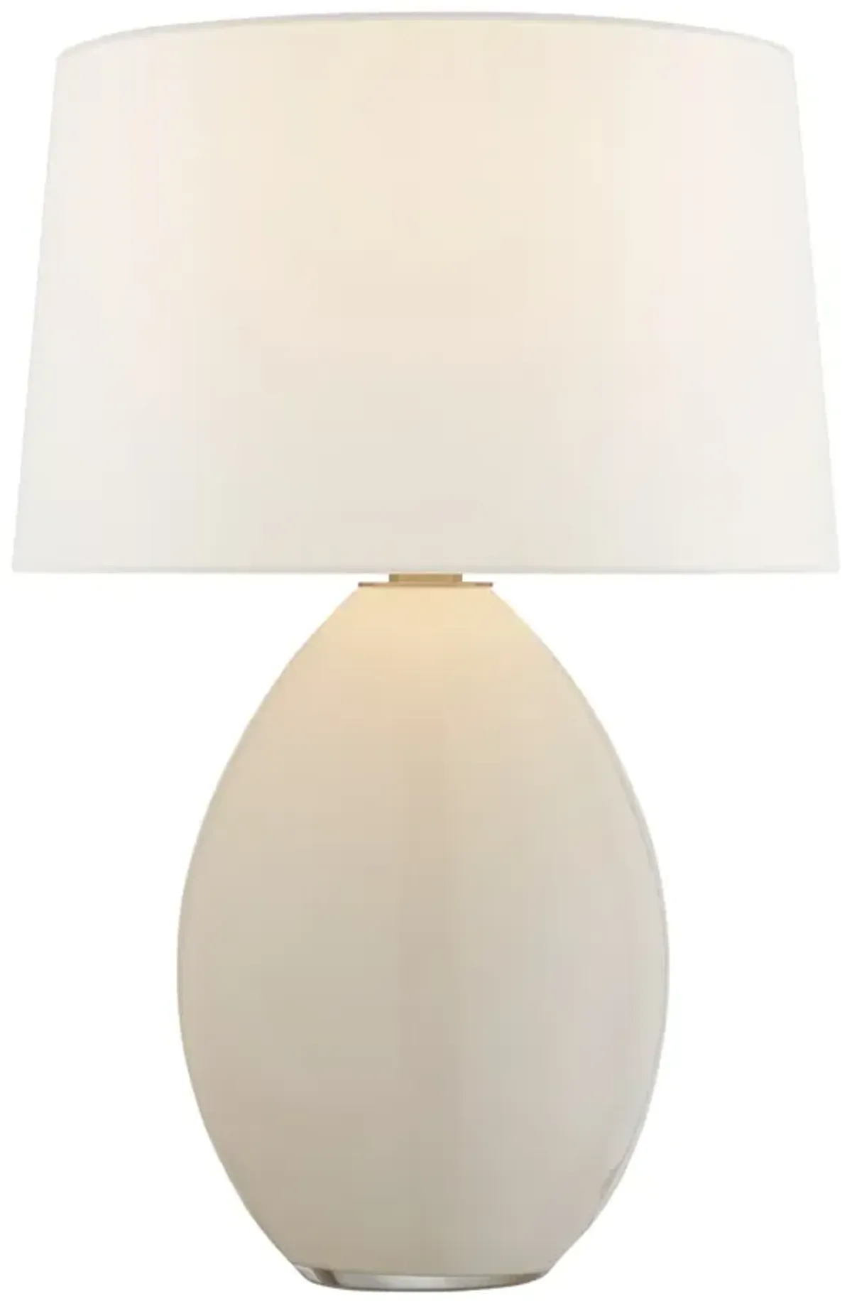 Myla Medium Wide Table Lamp in White Glass