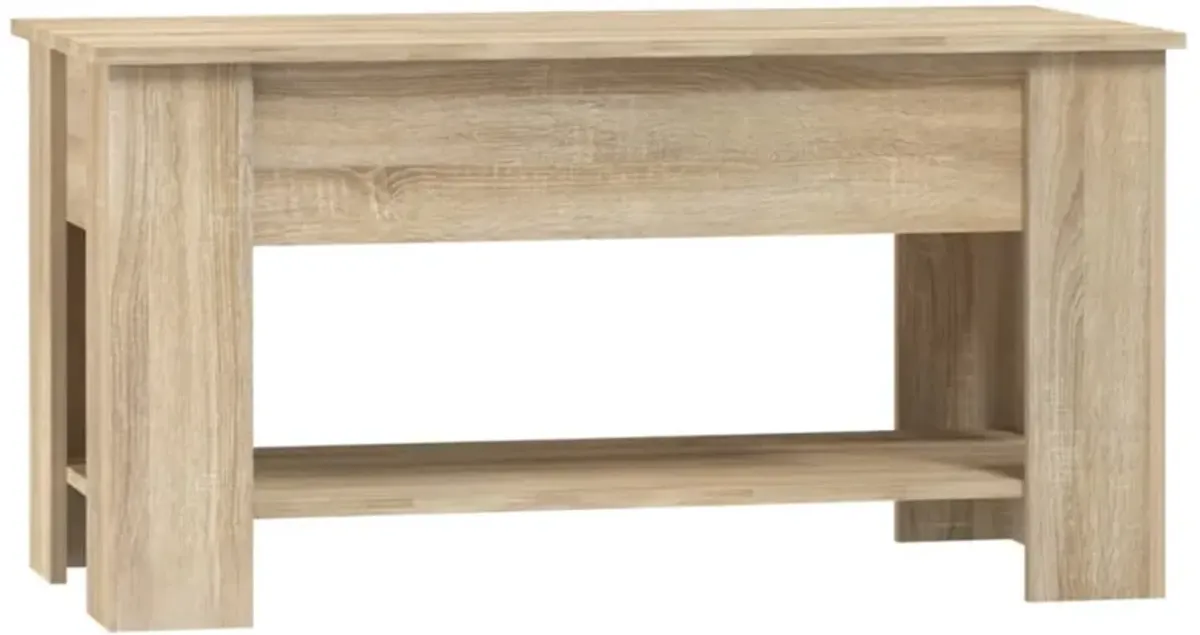 vidaXL Coffee Table Sonoma Oak 39.8"x19.3"x20.5" Engineered Wood