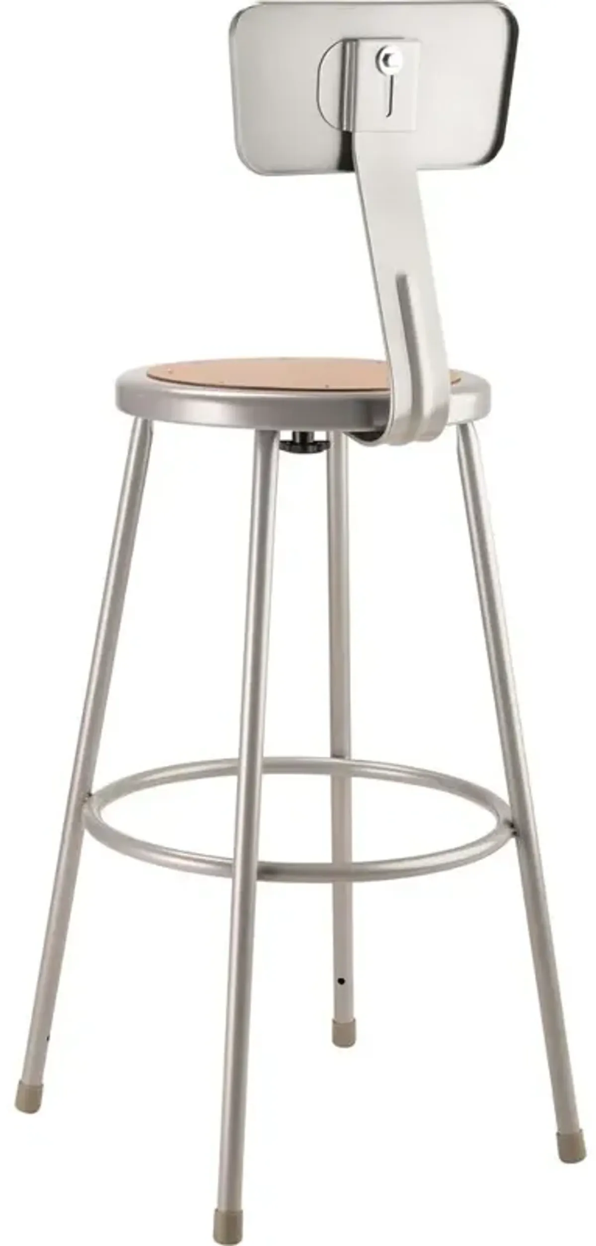 NPS® 30"Heavy Duty Steel Stool With Backrest, Grey