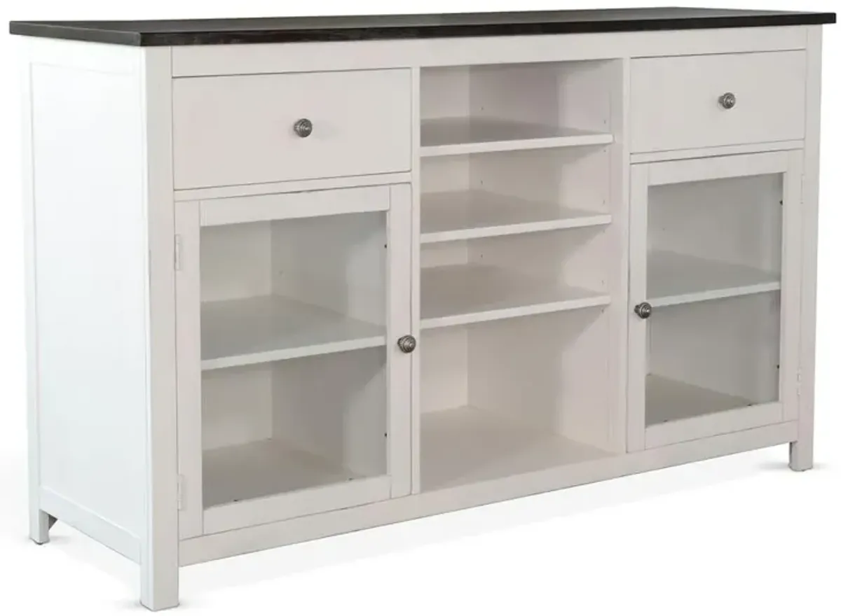 Sunny Designs Wood White Buffet with Drawers