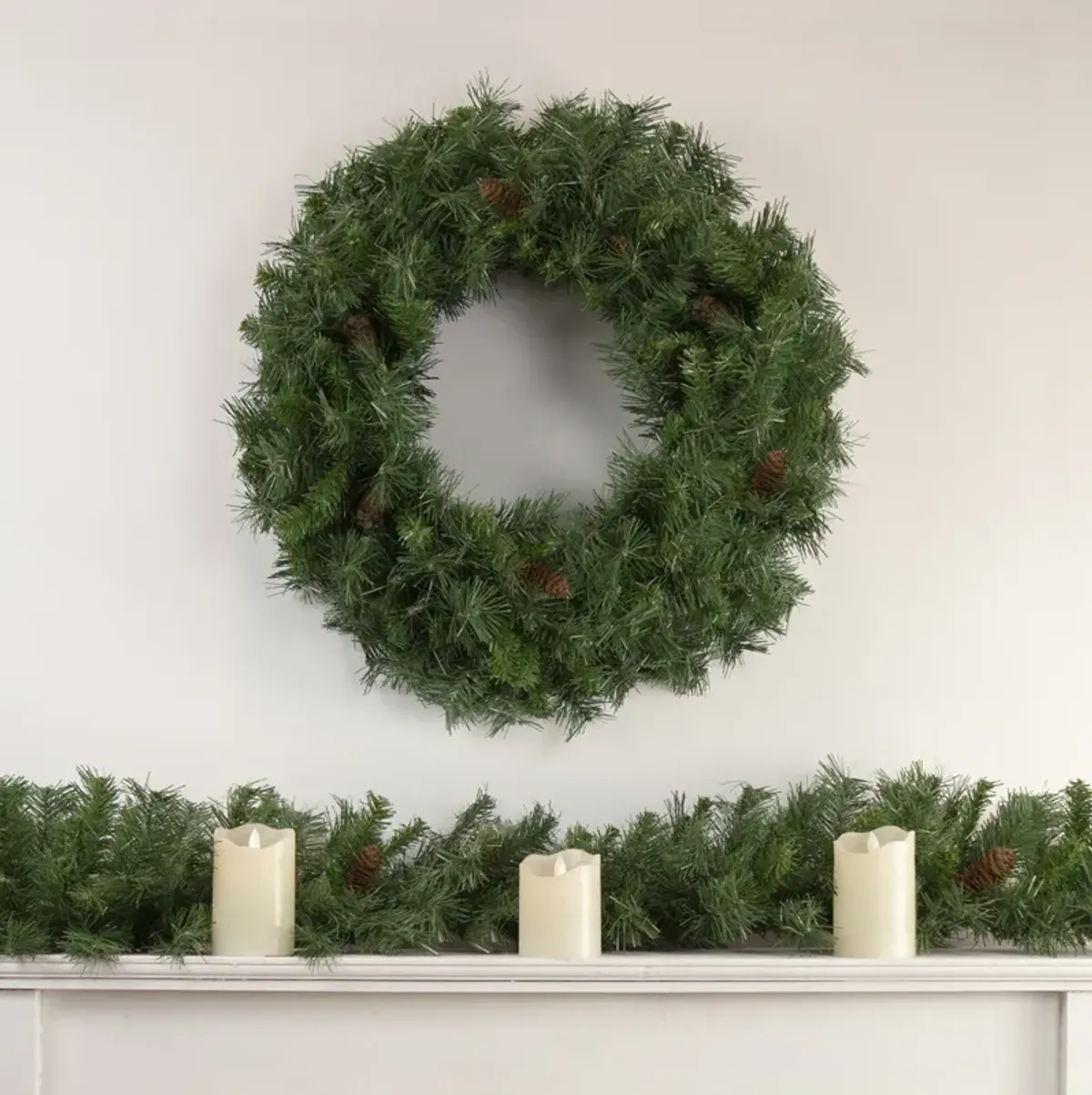 Black River Pine Artificial Christmas Wreath  24-Inch  Unlit