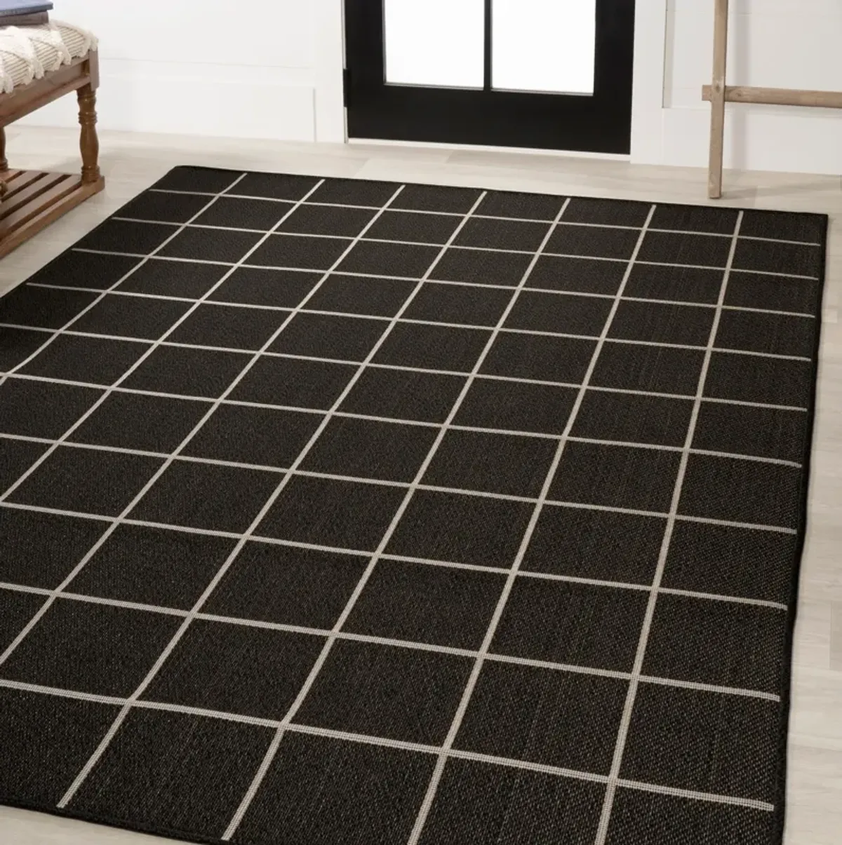 Grid Modern Squares Indoor/Outdoor Area Rug