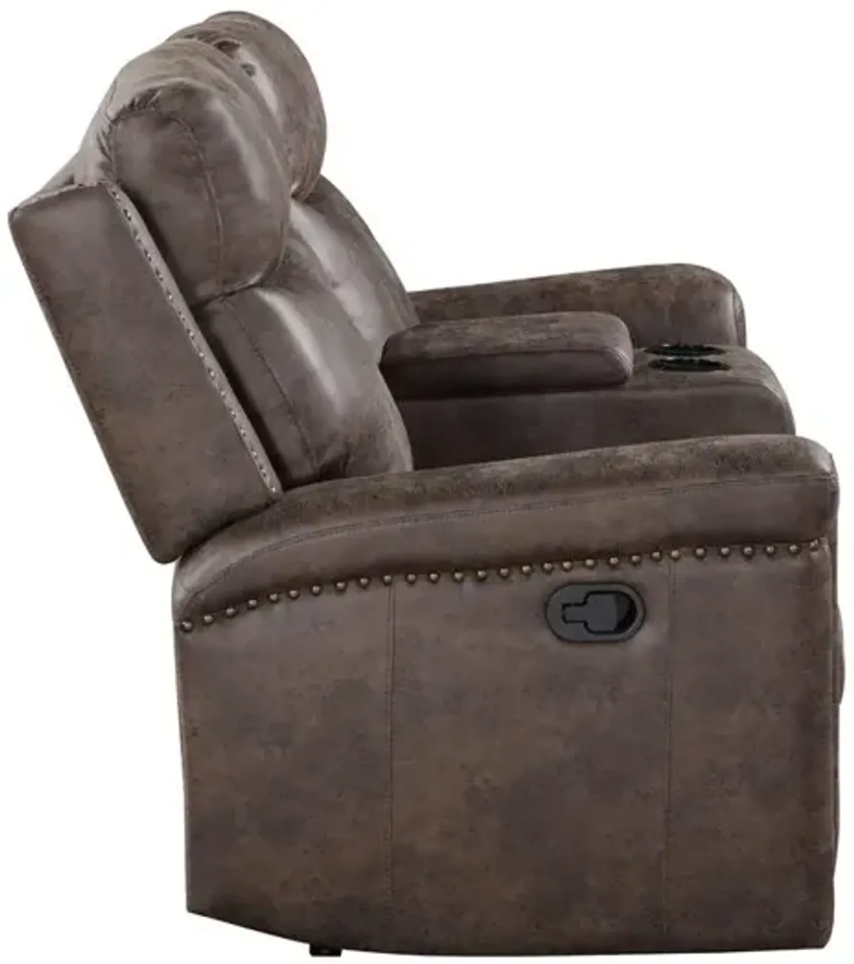 New Classic Furniture Quade Console Loveseat W/ Dual Recliners-Mocha