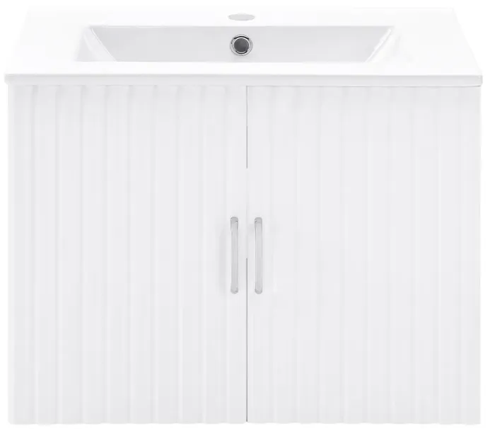 24" Floating Wall Mounted Bathroom Vanity With White Porcelain Sink And Soft Close Doors