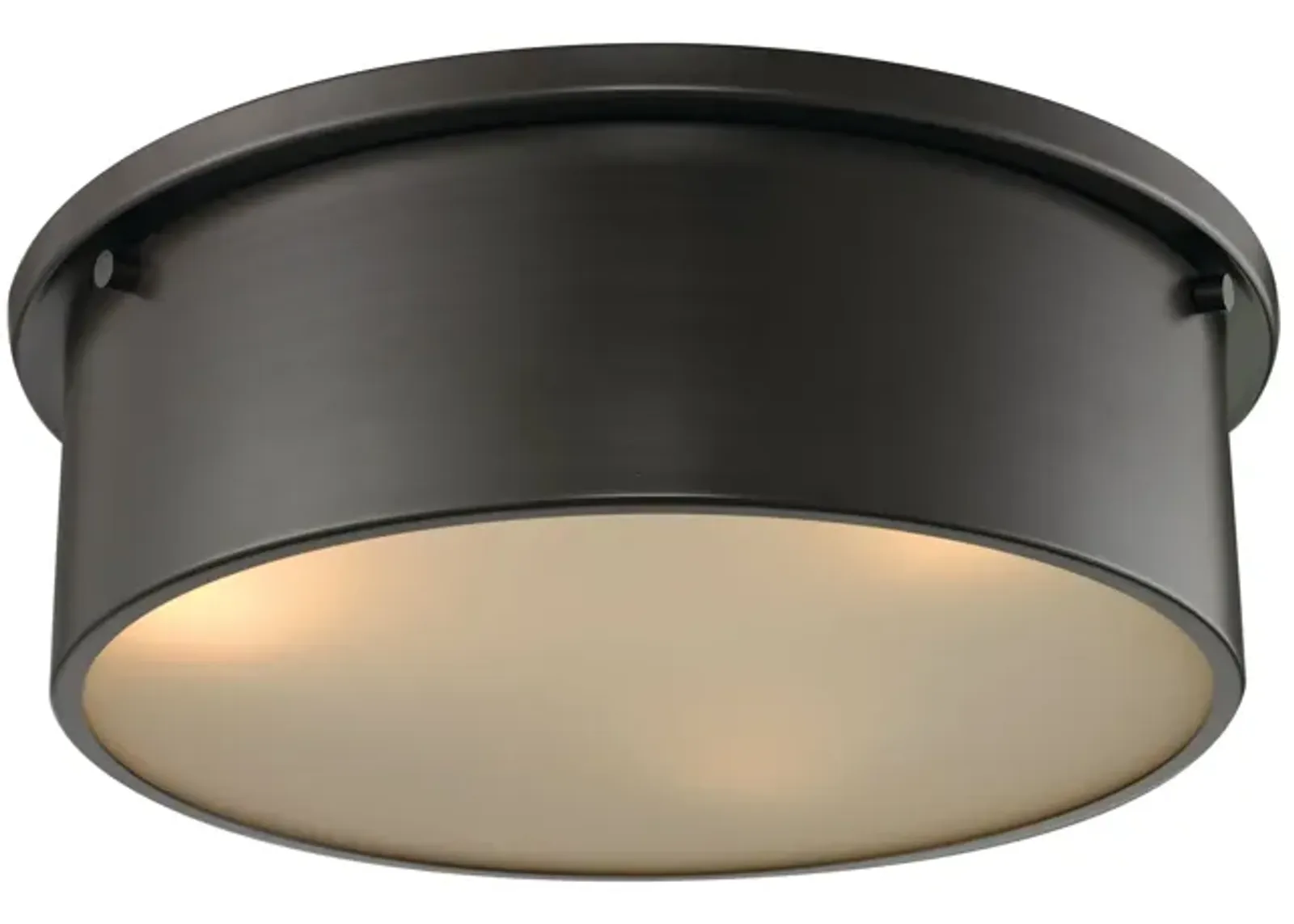 Simpson 14'' Wide 3-Light Bronze Flush Mount