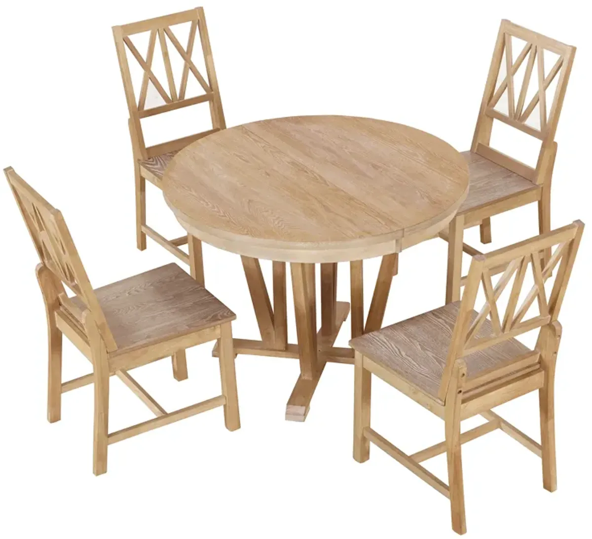 Rustic 5-Piece Extendable Dining Table Set