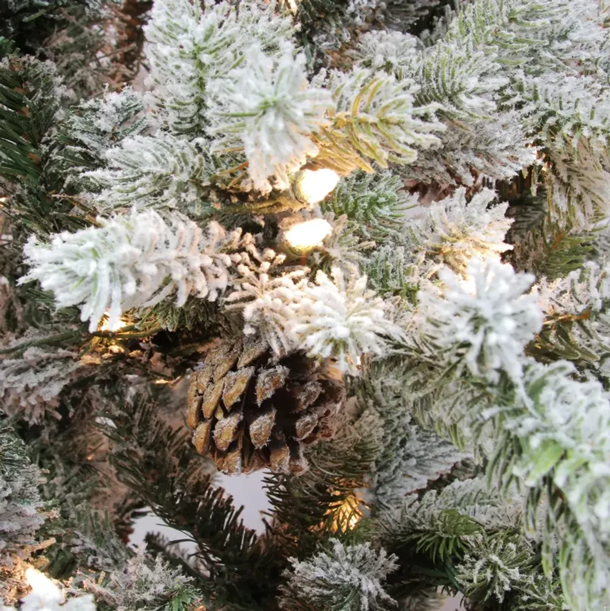 7.5' Pre-Lit Slim Flocked Colorado Spruce Artificial Christmas Tree - Clear Dura-Lit Lights