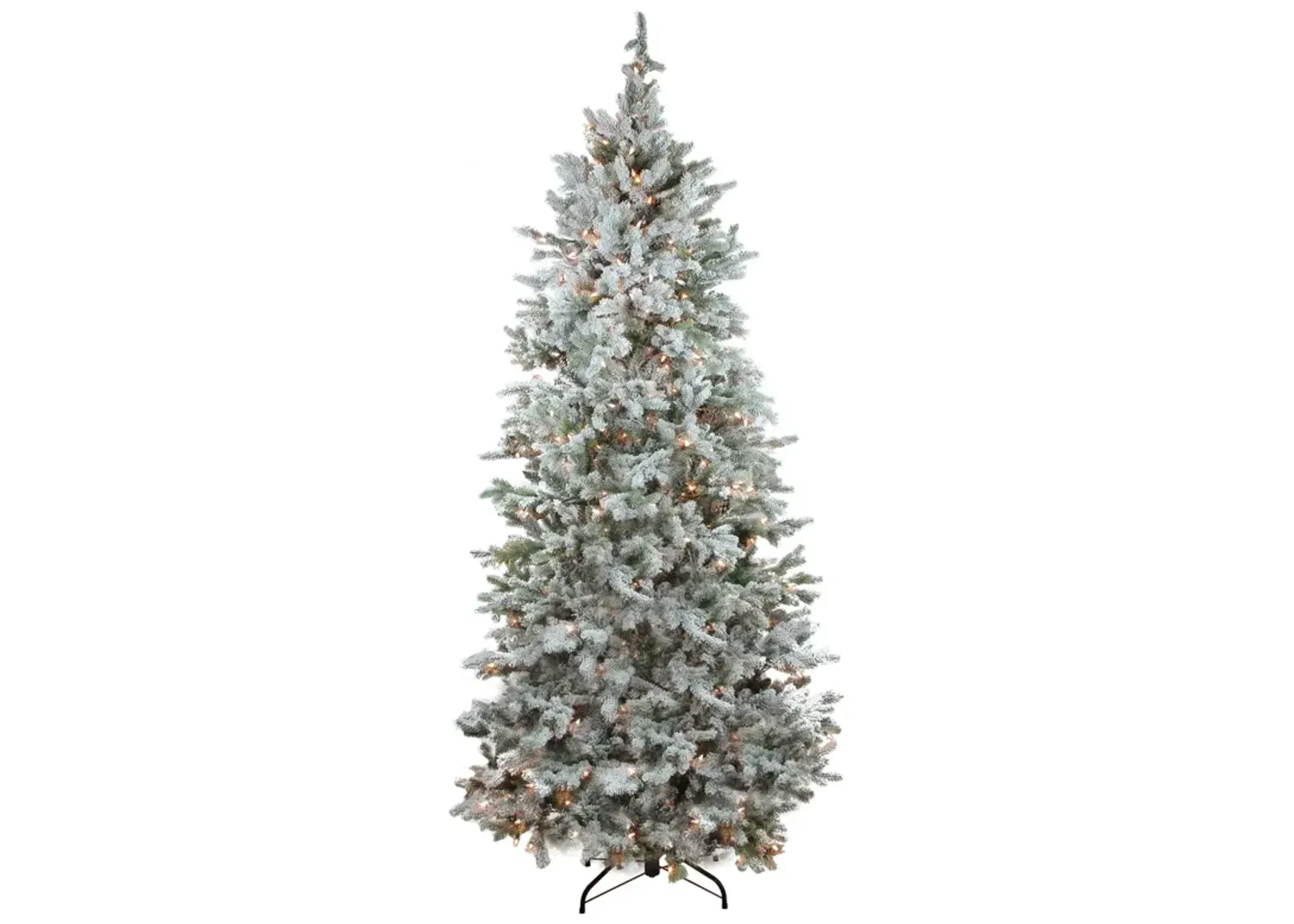 7.5' Pre-Lit Slim Flocked Colorado Spruce Artificial Christmas Tree - Clear Dura-Lit Lights