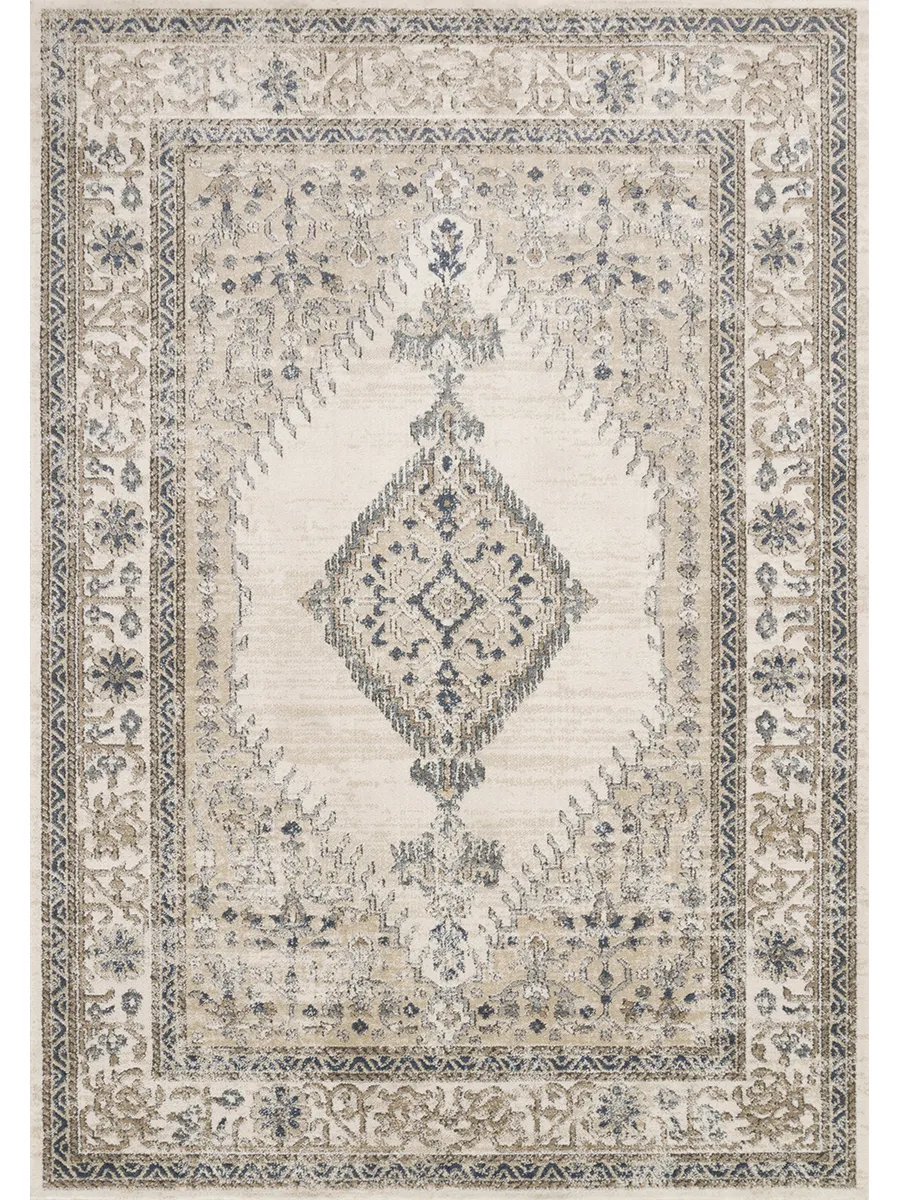 Teagan TEA02 Oatmeal/Ivory 3'4" x 5'7" Rug