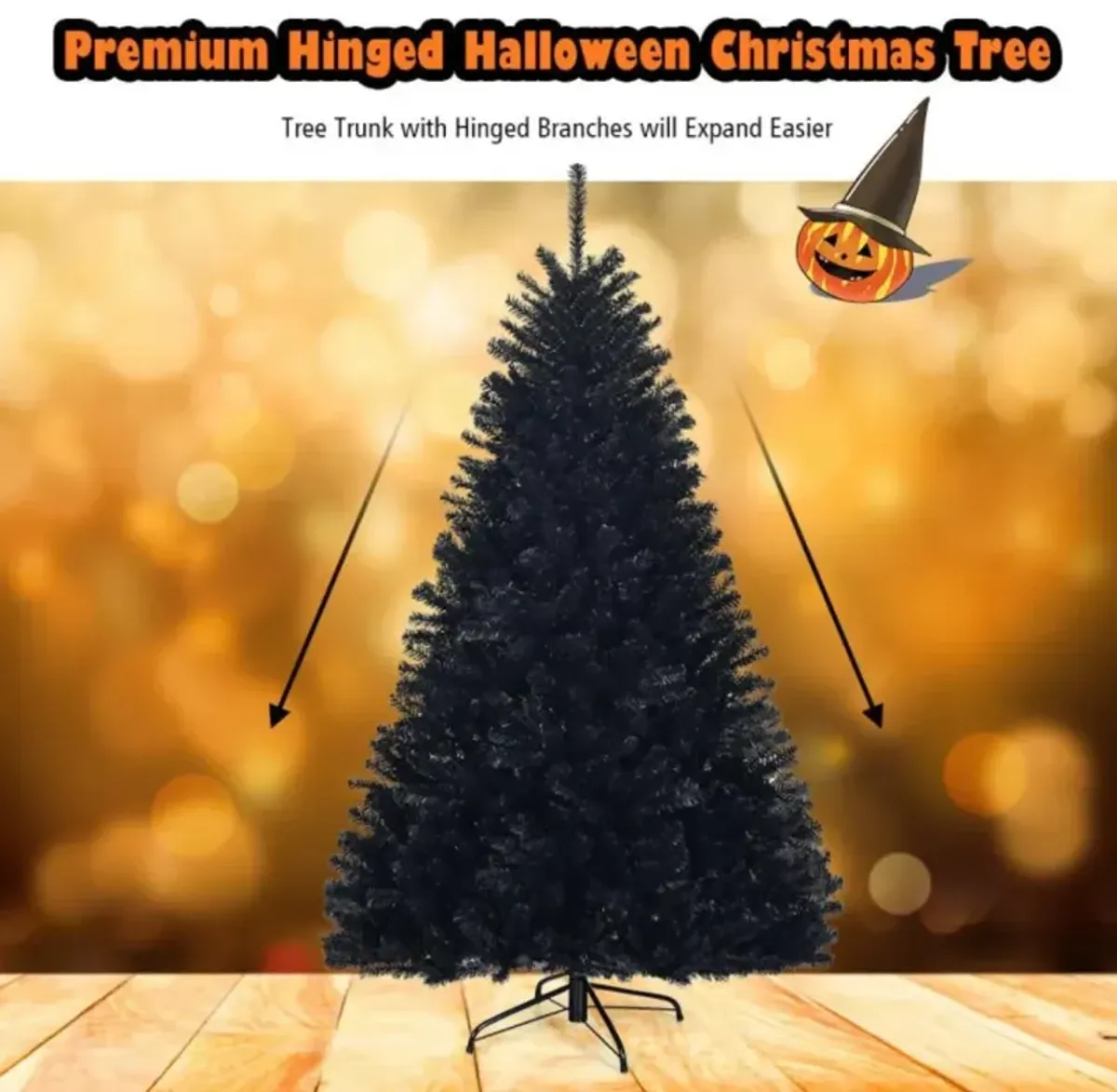 Hivvago 6 Feet Hinged Artificial Halloween Christmas Tree