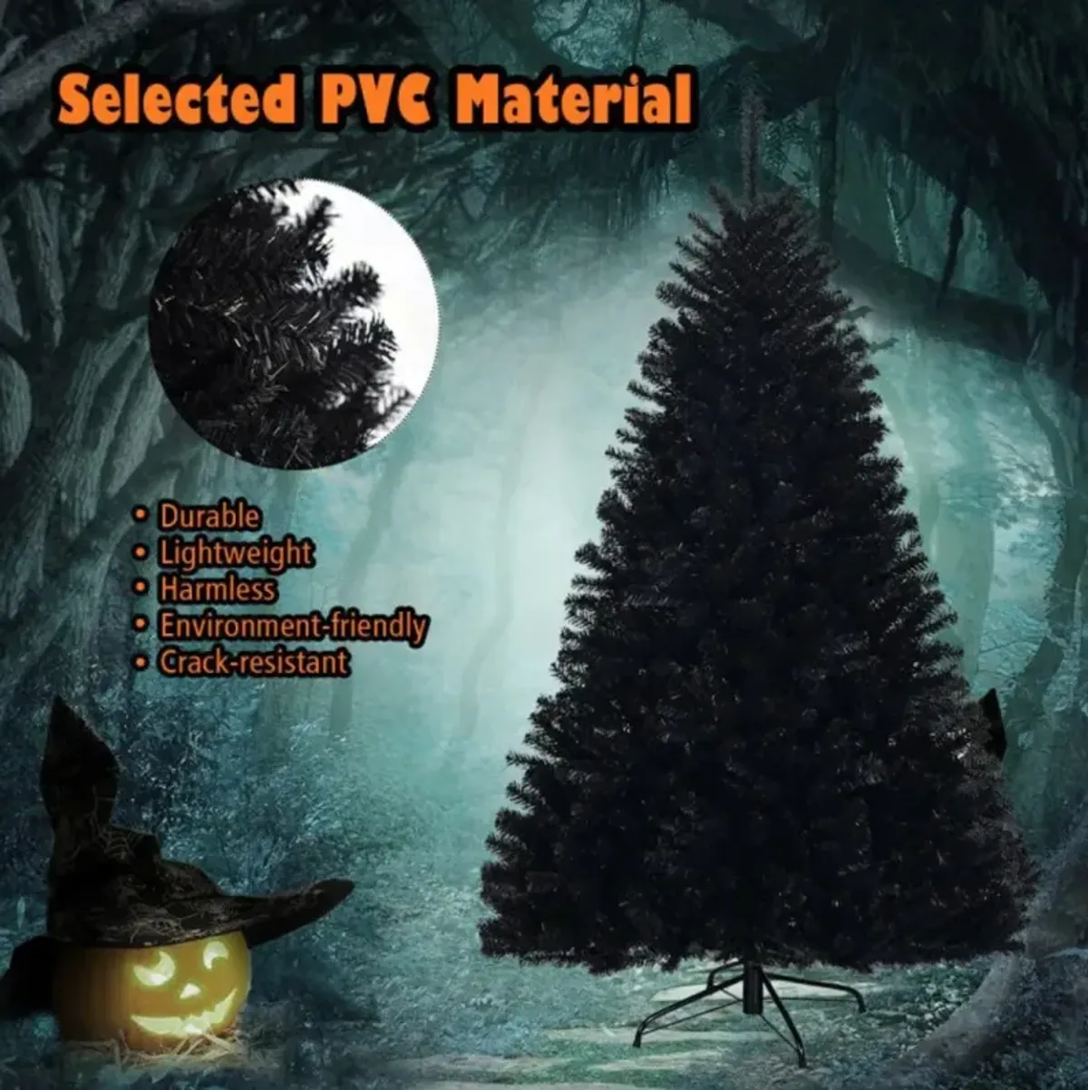 Hivvago 6 Feet Hinged Artificial Halloween Christmas Tree