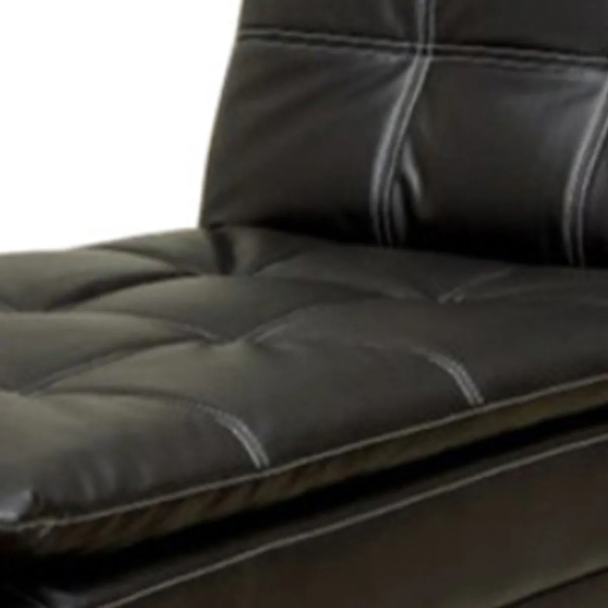 Modern Style Leatherette Chaise, Black-Benzara