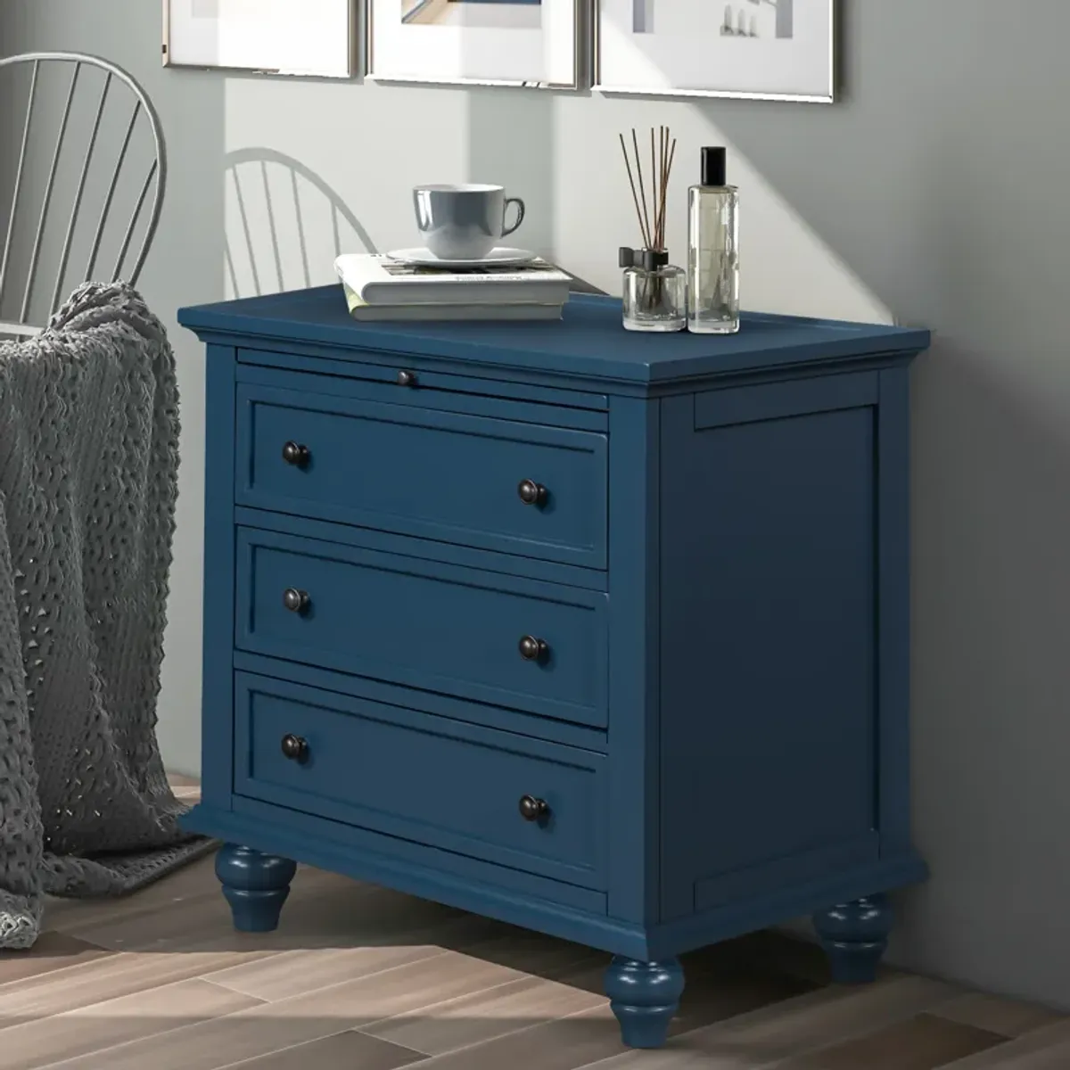 Merax 3-Drawer Bedroom Nightstand Storage Cabinet