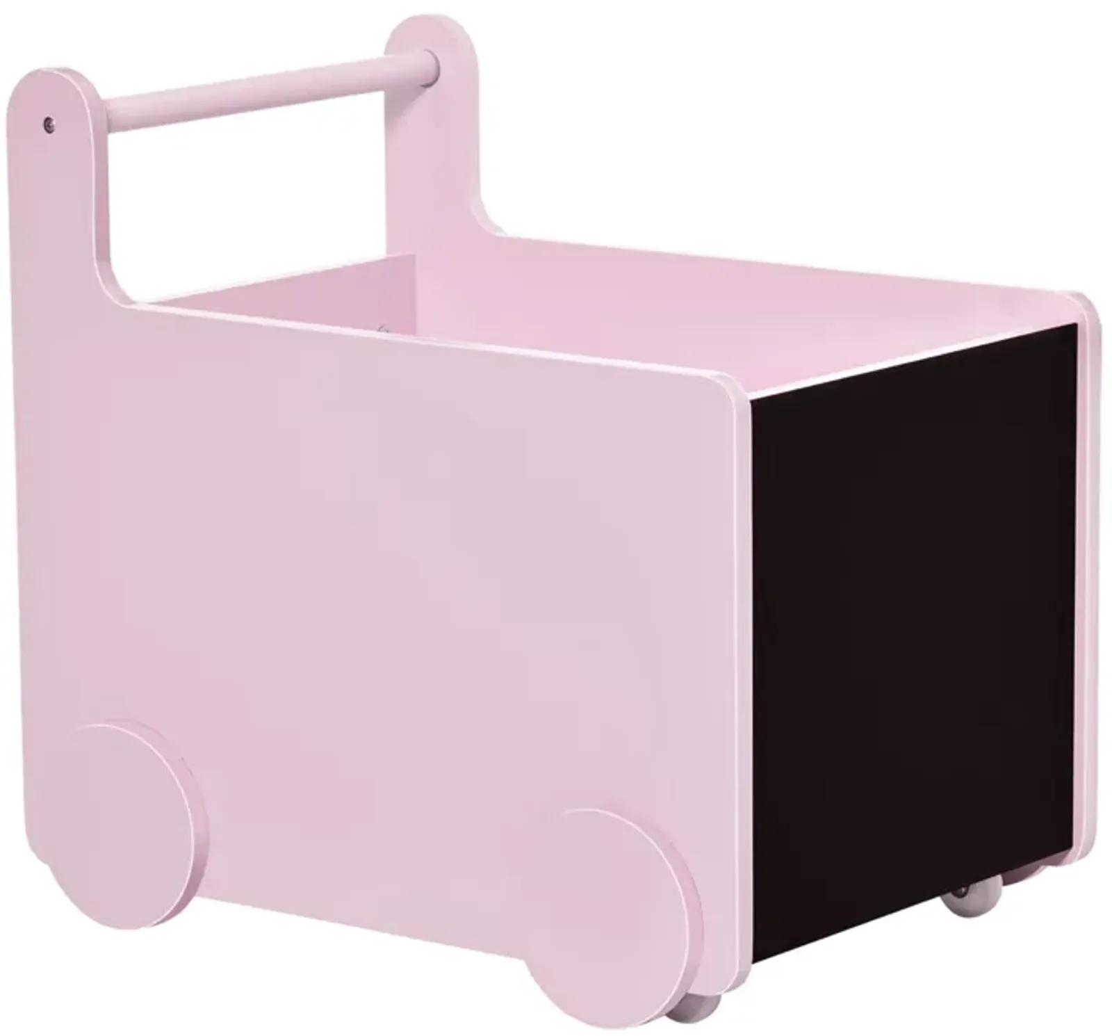 Kids' Storage Cabinet, Organize Books, Toys, and Crafts, Safely Transport With Included Wheels, Pink 18.5"L x 13.75"W x 18"H