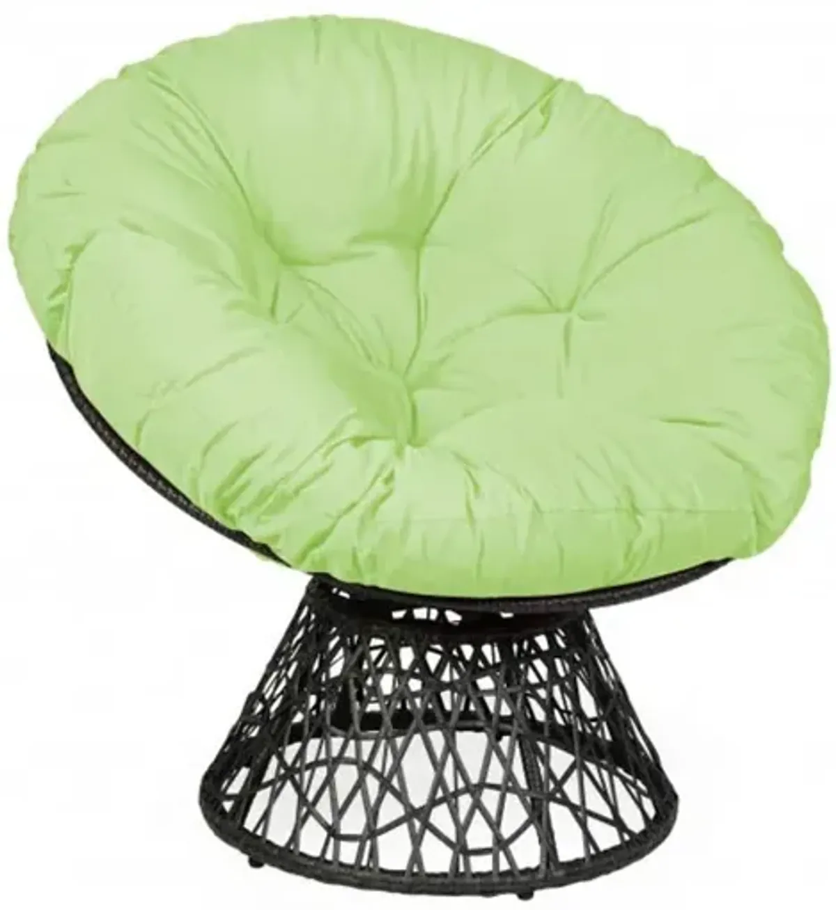 Rattan Papasan Chair Ergonomic 360-degree Swivel Soft Cushion Garden