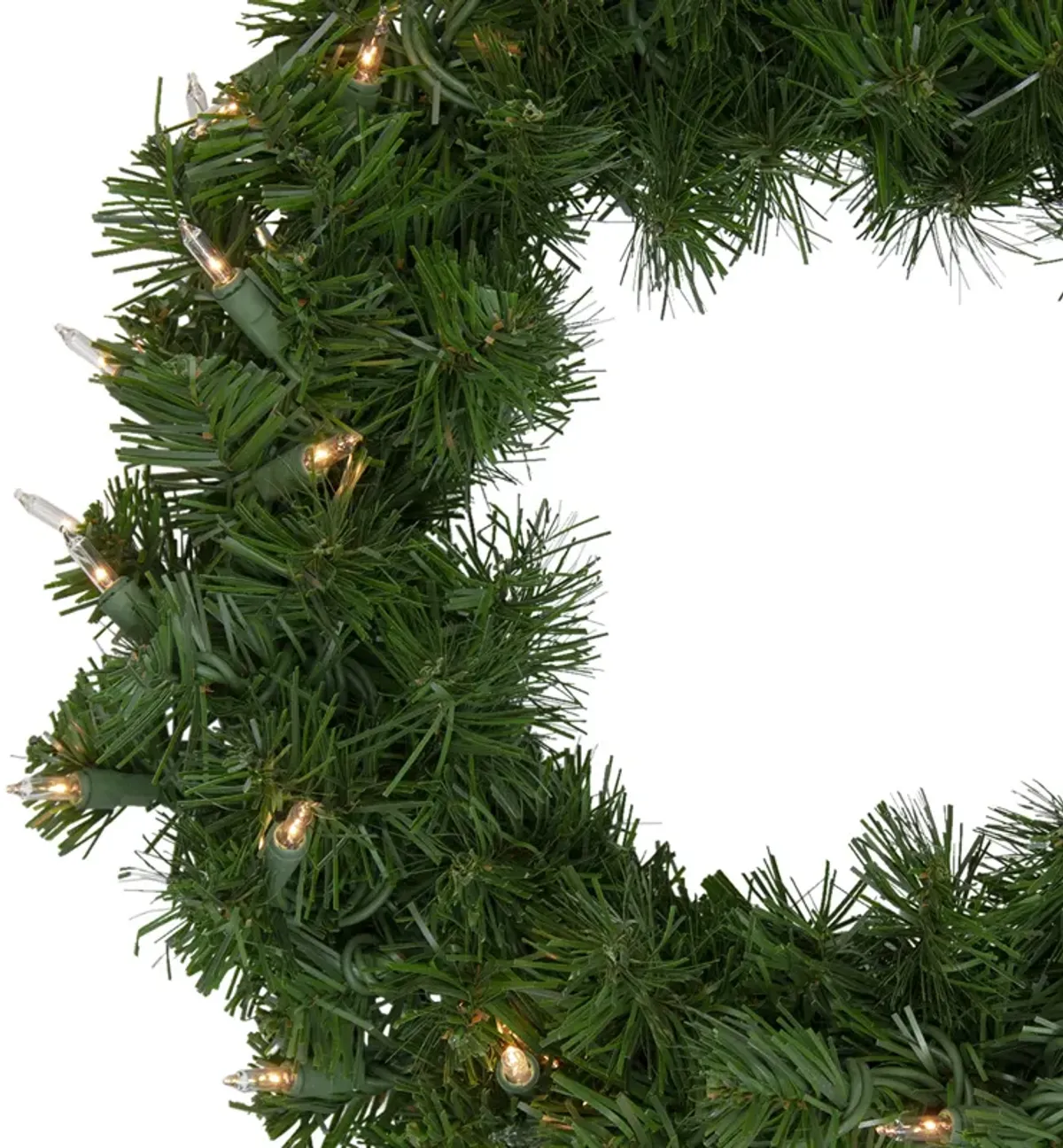 Deluxe Windsor Pine Artificial Christmas Wreath - 16-Inch  Clear Lights