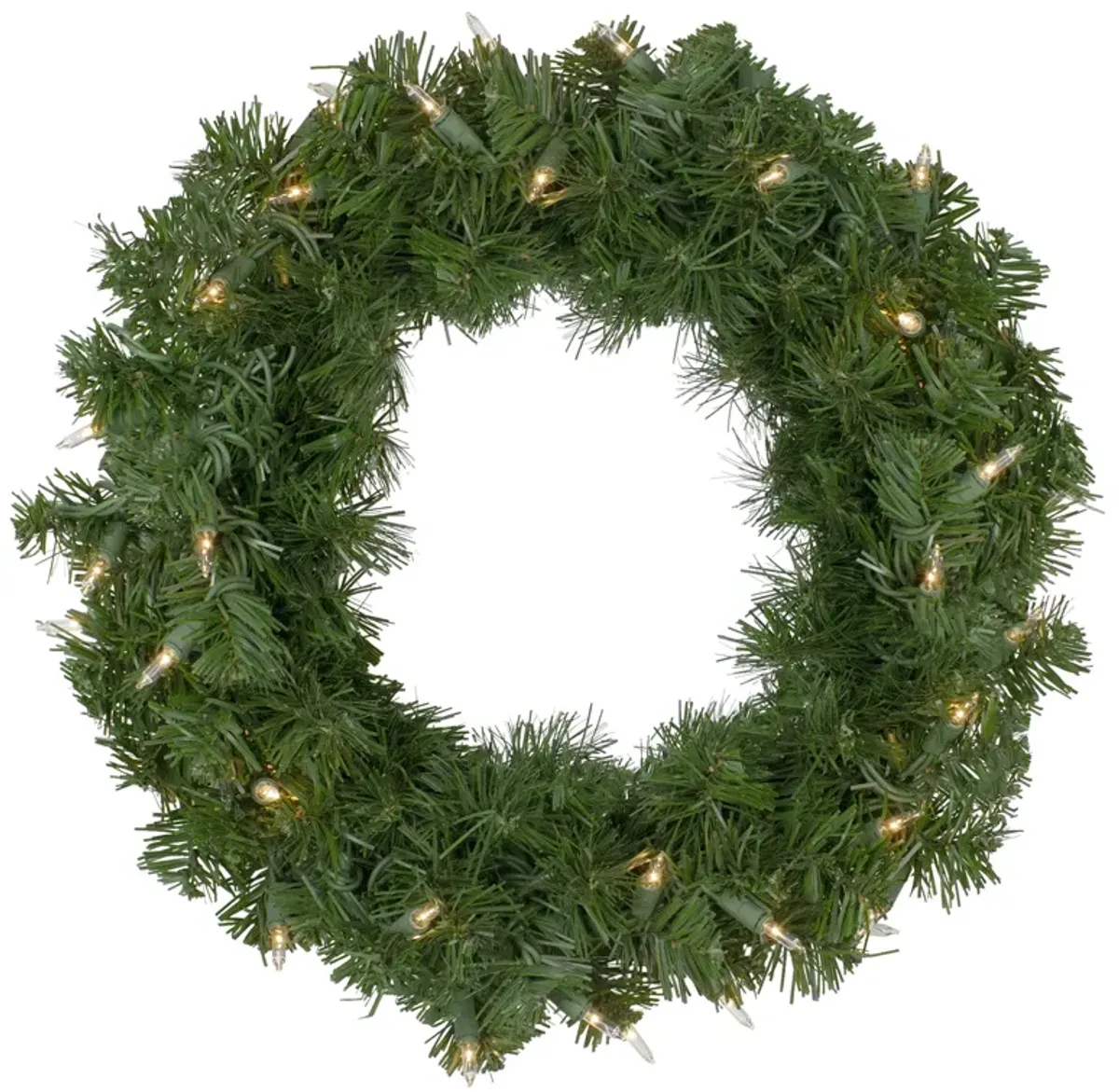 Deluxe Windsor Pine Artificial Christmas Wreath - 16-Inch  Clear Lights