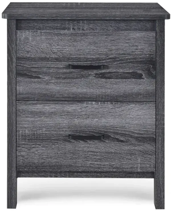 Streamdale Minimalist Wood-Finish Nightstand with Convenient Storage