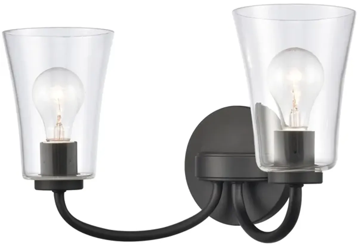 Emily 17'' Wide 2-Light Black Vanity Light