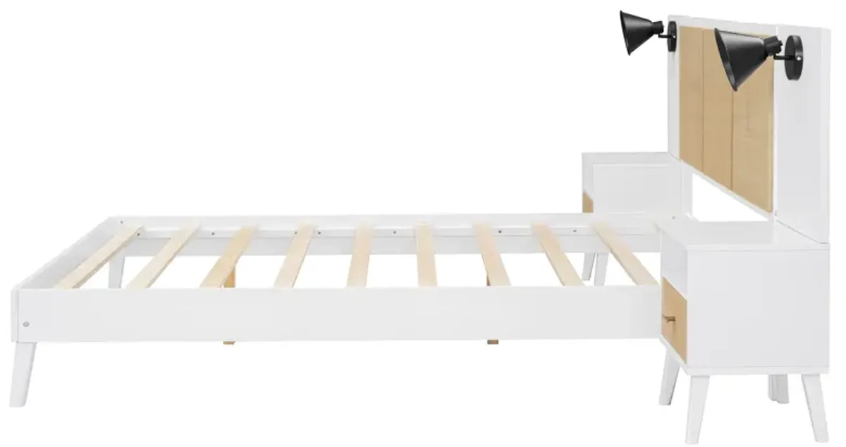 Merax Modern Platform Bed with 2 Nightstands